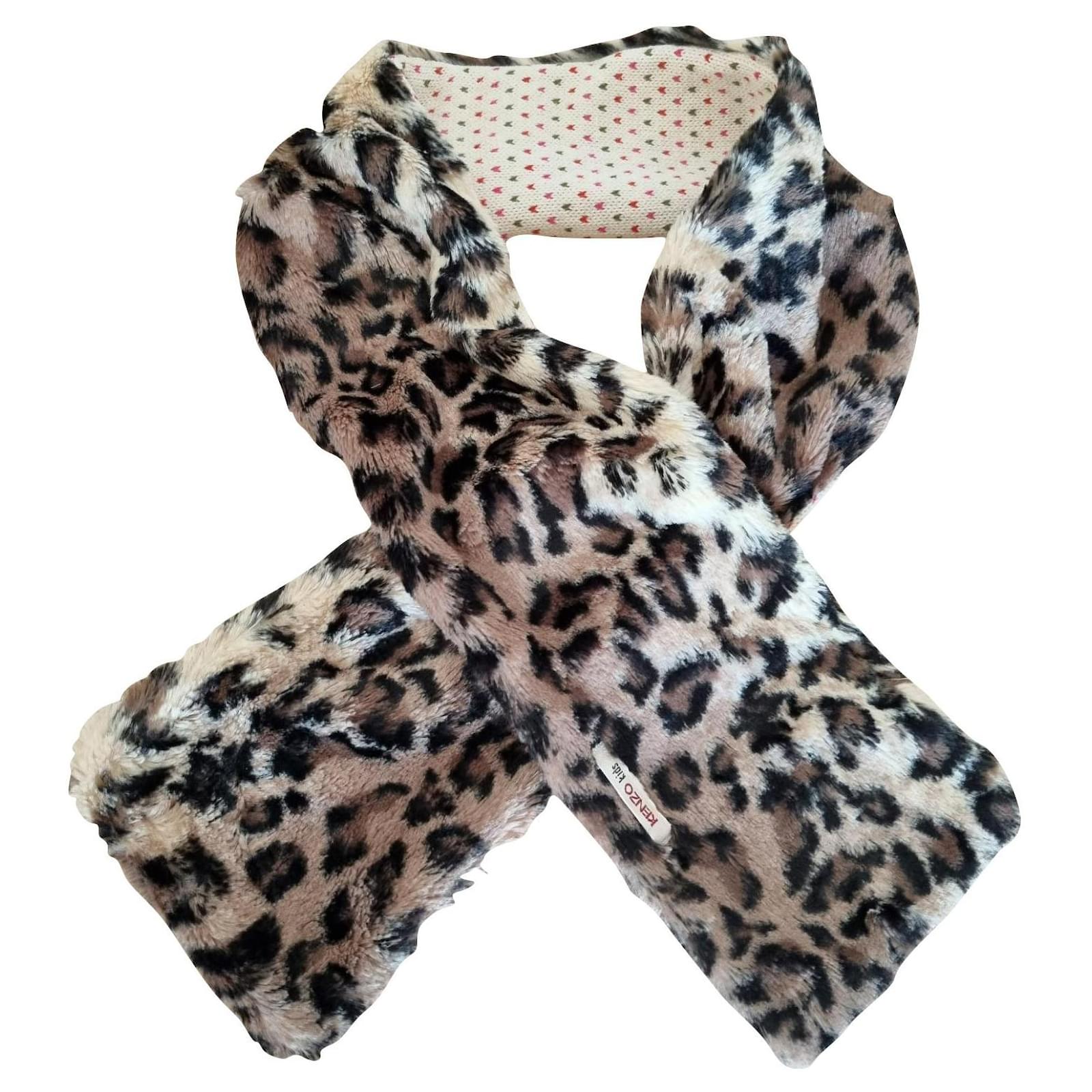 KENZO ultra-soft leopard fur and wool scarf Multiple ref.682484 - Joli Closet