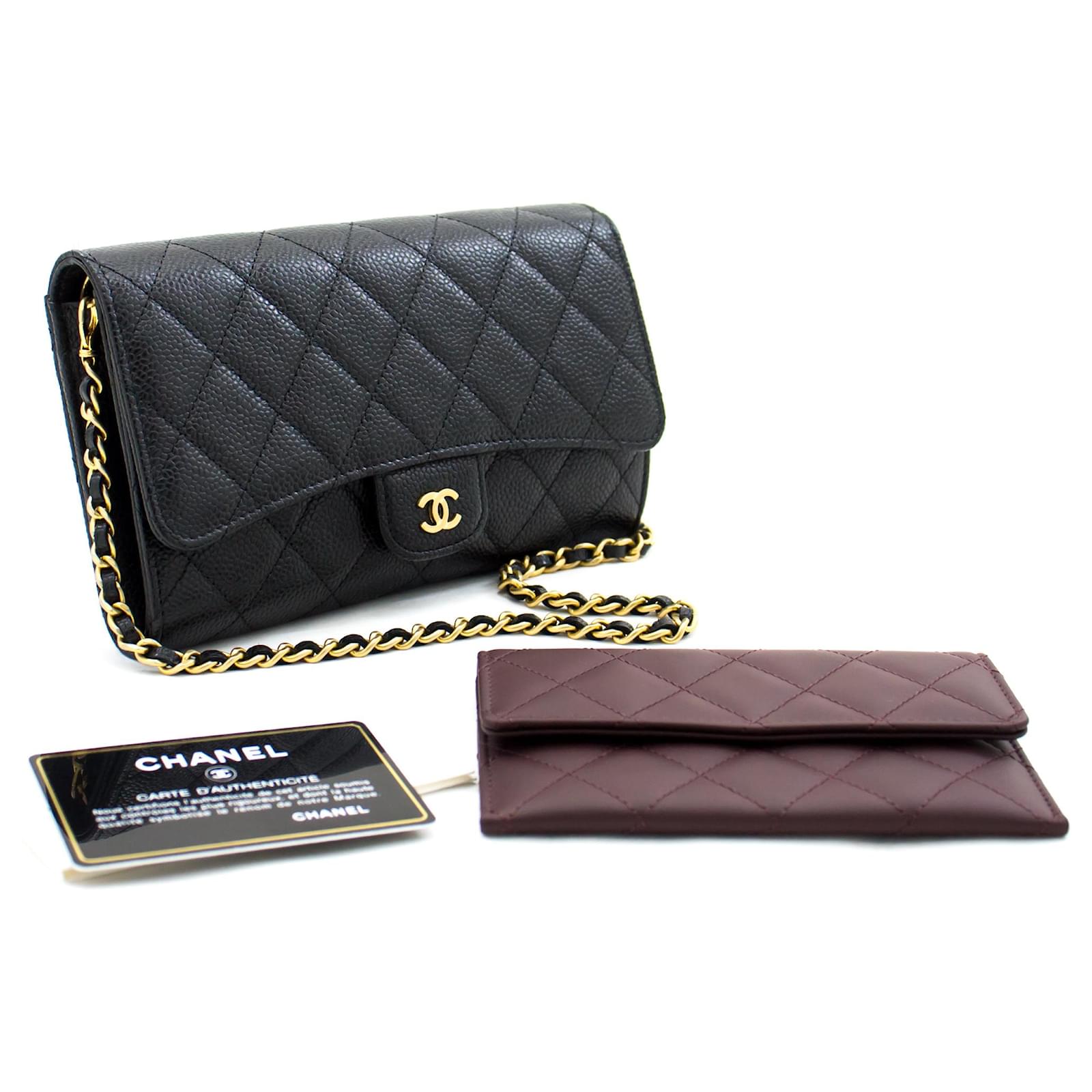 CHANEL Caviar Wallet On Chain WOC Black Shoulder Bag Clutch Purse Leather  ref.682555 - Joli Closet