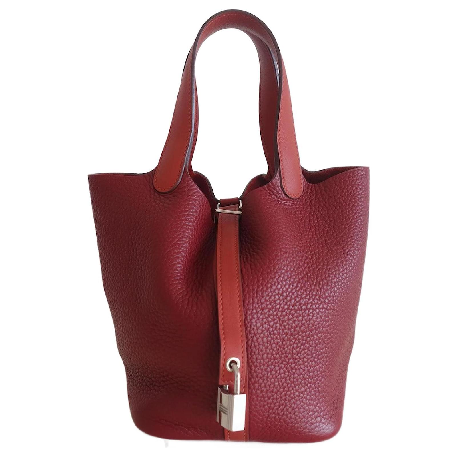 Hermès Picotin bag 18 Lock Red Leather ref.682591 - Joli Closet