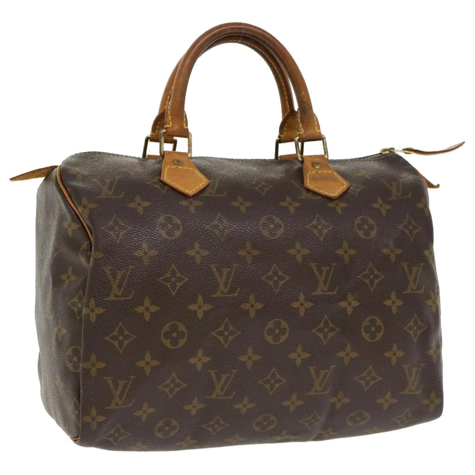 Louis Vuitton Womens Speedy 30 Monogram Canvas Tote Handbag Brown M41526