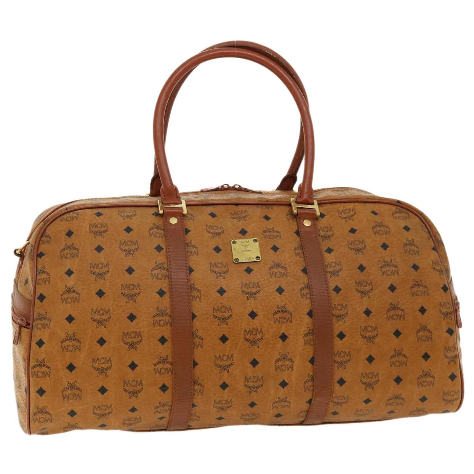 Mcm Boston Bag Brown PVC