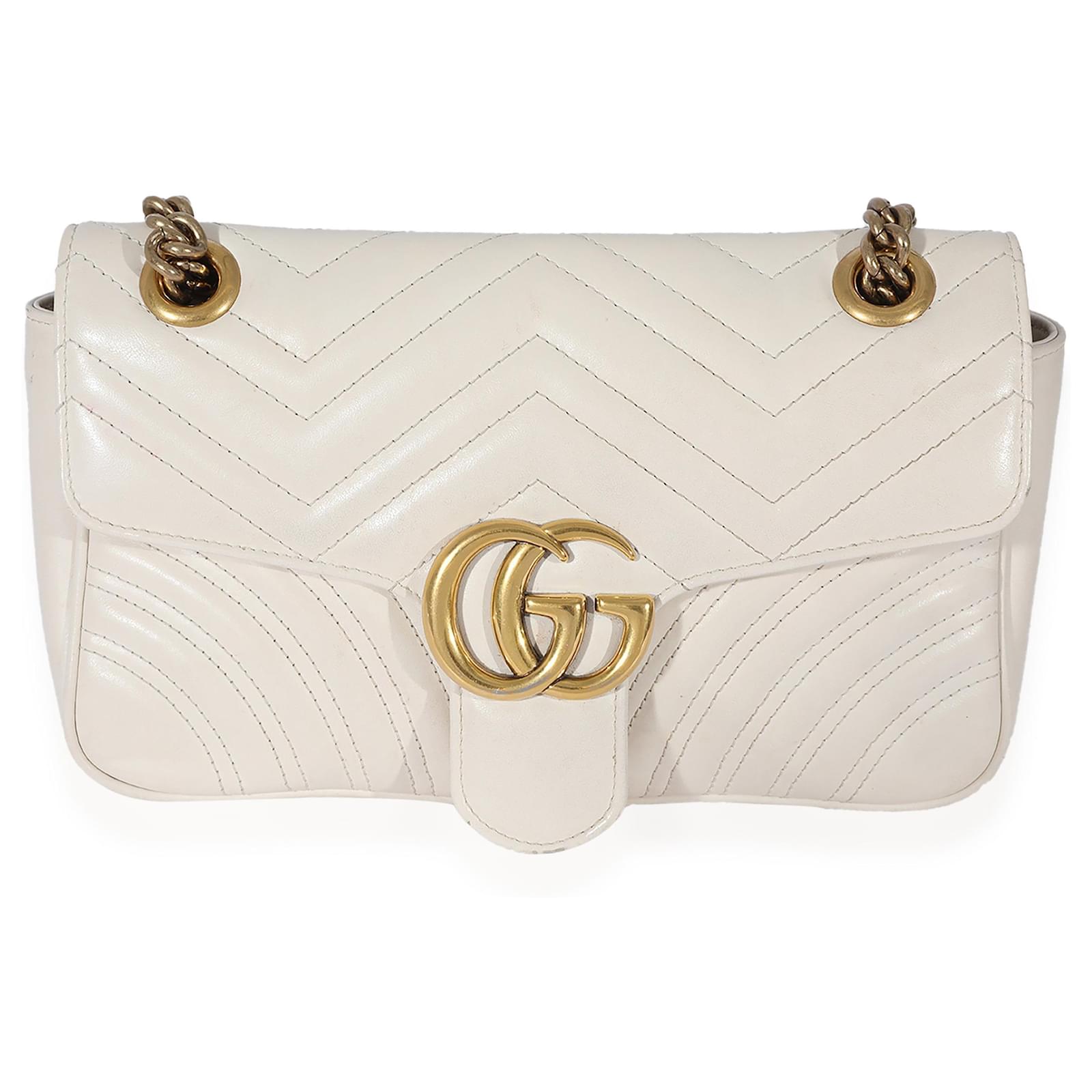 Gucci GG Marmont Matelassé Mini Bag, White, Leather