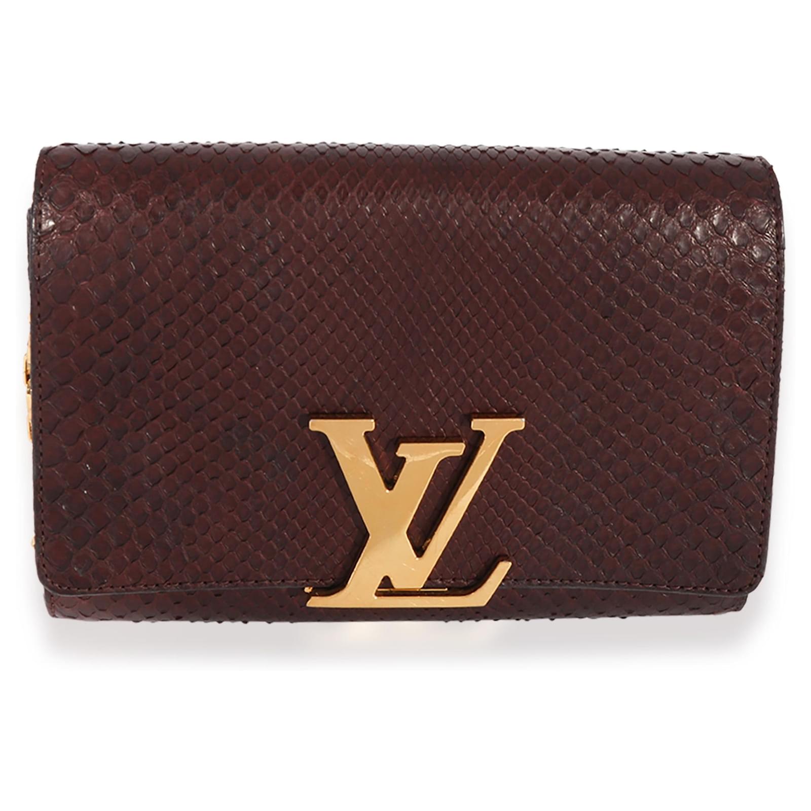 Louis Vuitton Burgundy Python Louise Chain Clutch Red ref.683060 - Joli  Closet