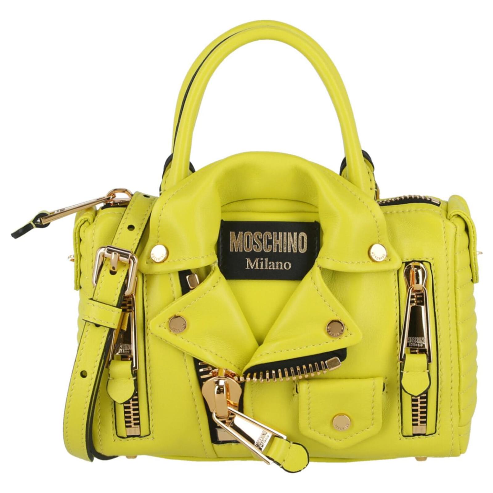 ハンドバッグ MOSCHINO COUTURE Woman Handbag Yellow MC4271PP0MOA0400 400 Moschino Biker Leather Top Handle Bag Yellow ref.683091