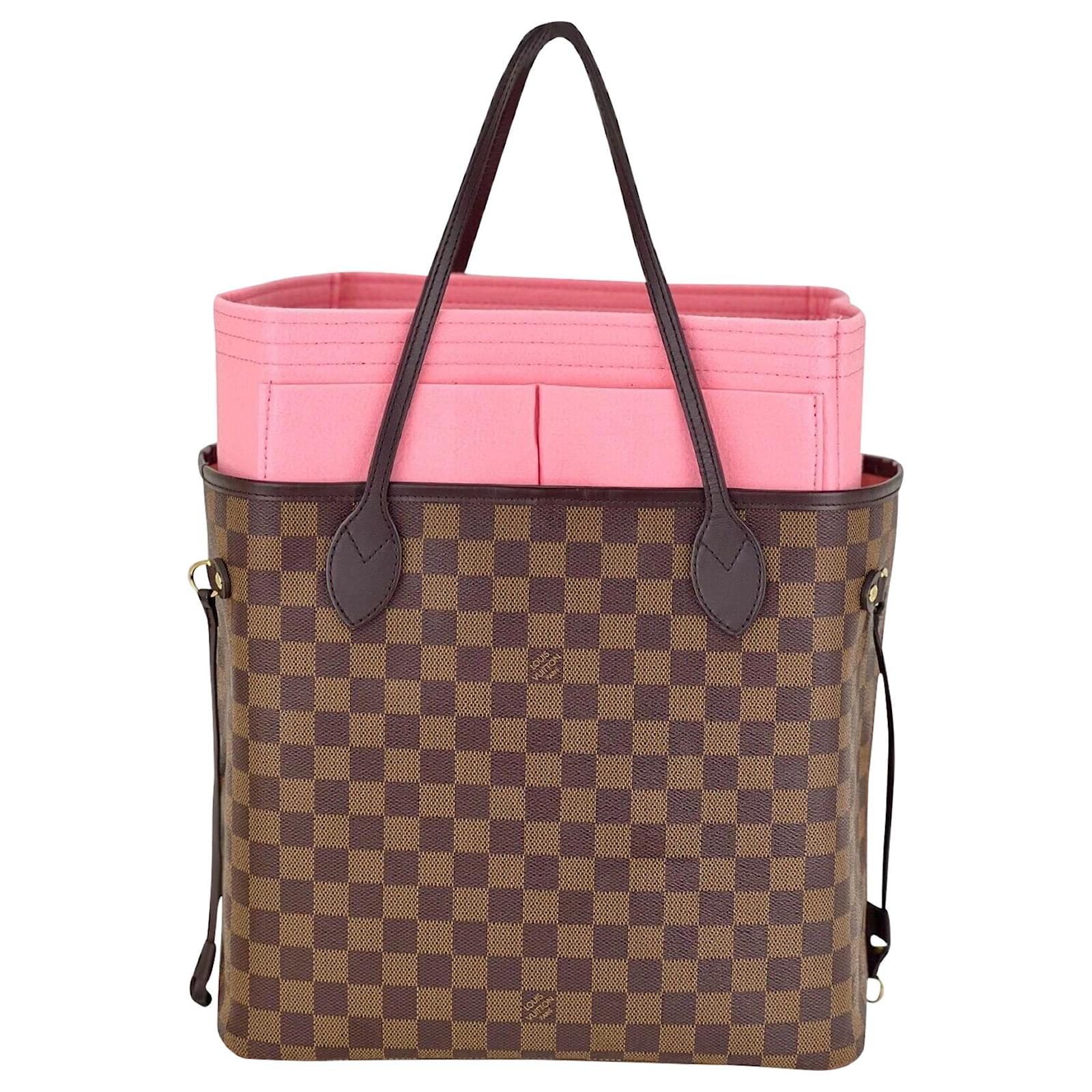 Louis Vuitton Neverful Damier Azur Tote with Pink Lining