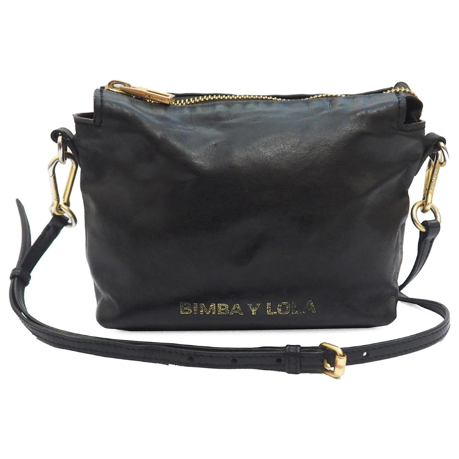 Bimba & Lola Bolsa a tiracolo Bimba Y Lola em pele preta Preto Couro  ref.683742 - Joli Closet