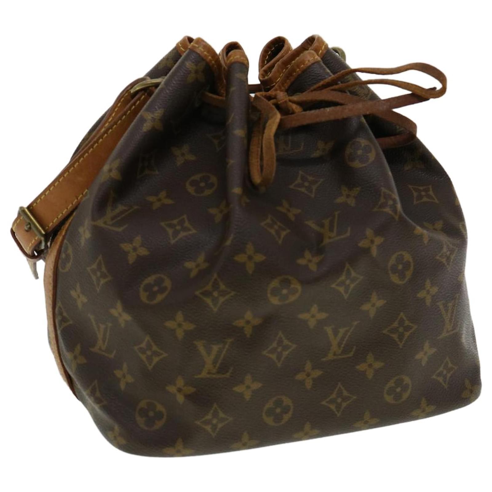 Louis Vuitton Petit Noe M42226 Monogram Canvas Shoulder Handbag Brown
