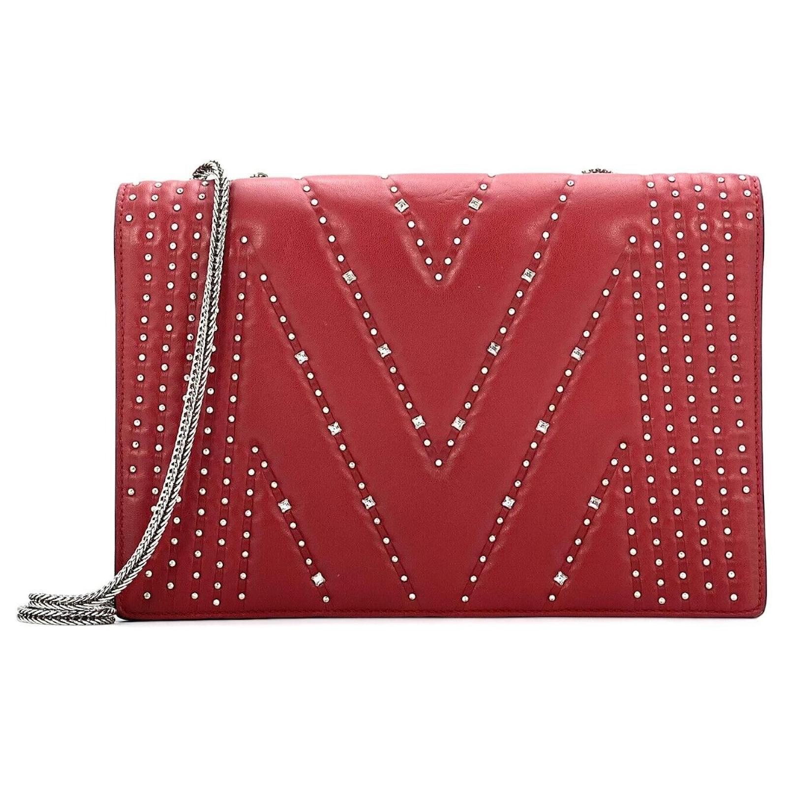 MCM SAC À BANDOULIÈRE EN CUIR ROUGE FONCÉ Joli Closet