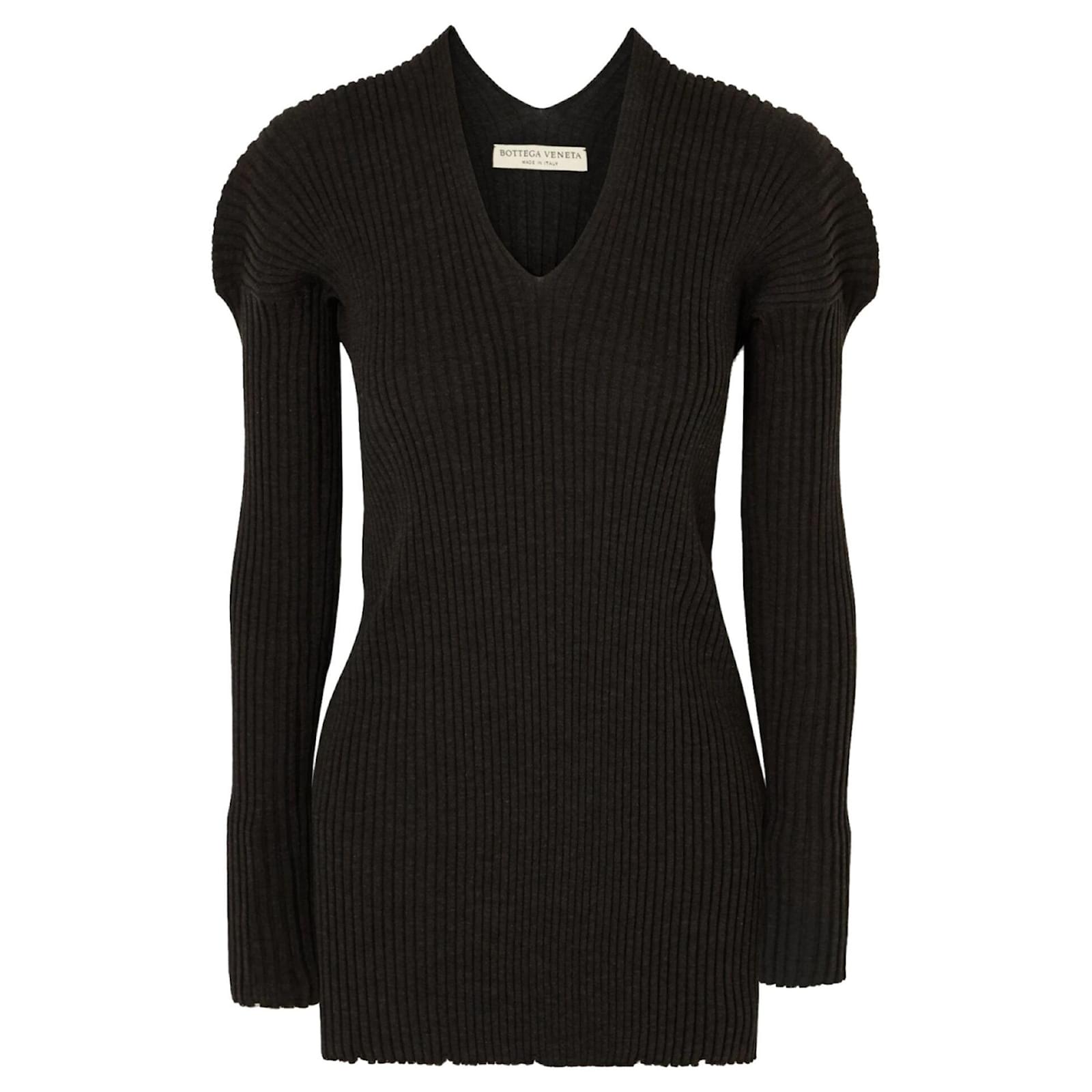 RIBBED KNIT SWEATER - Black