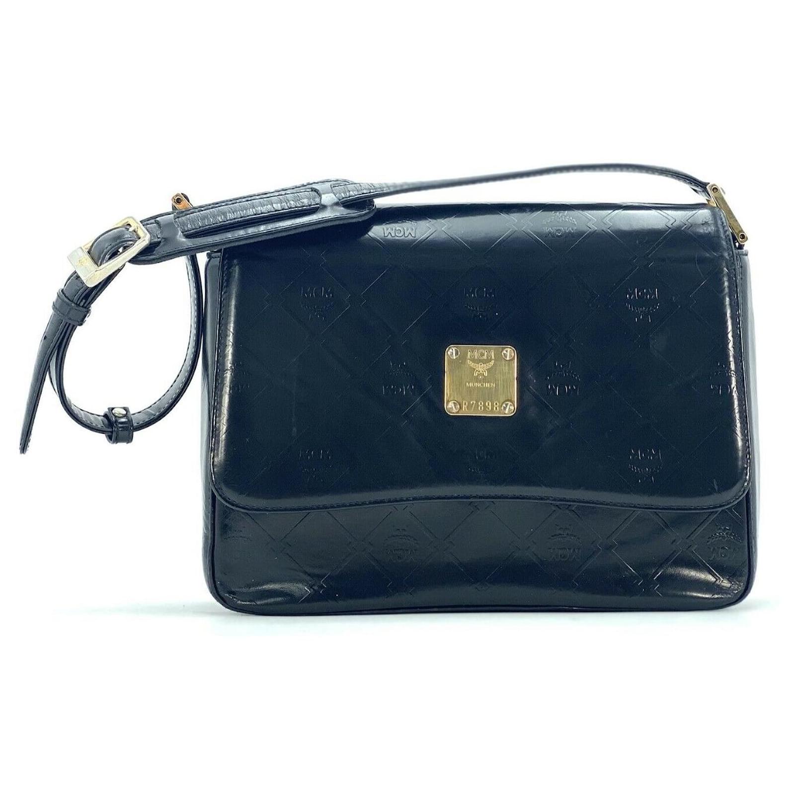 MCM Patent Leather Pochette - Black Shoulder Bags, Handbags