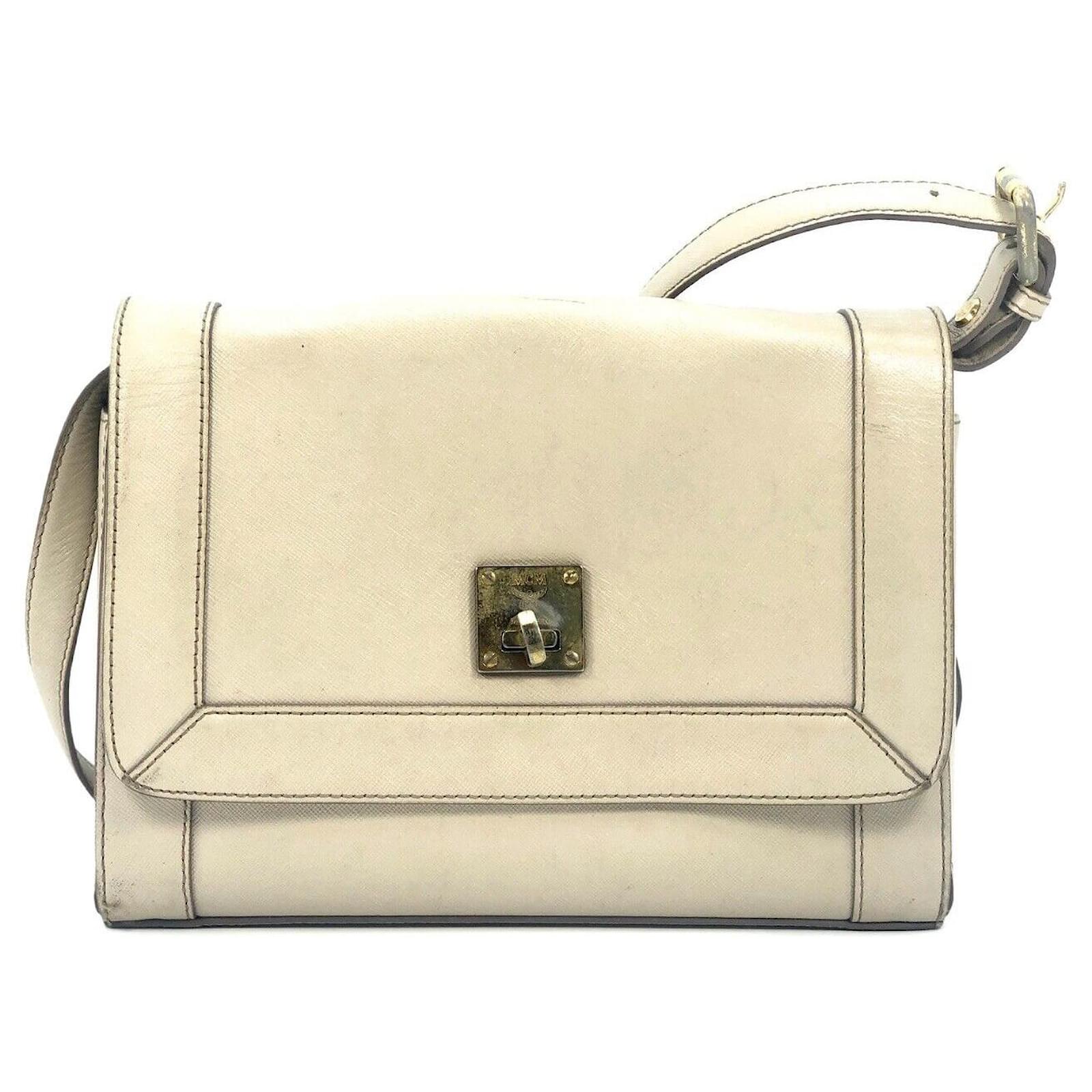 Sold! MCM leather cream shoulder bag