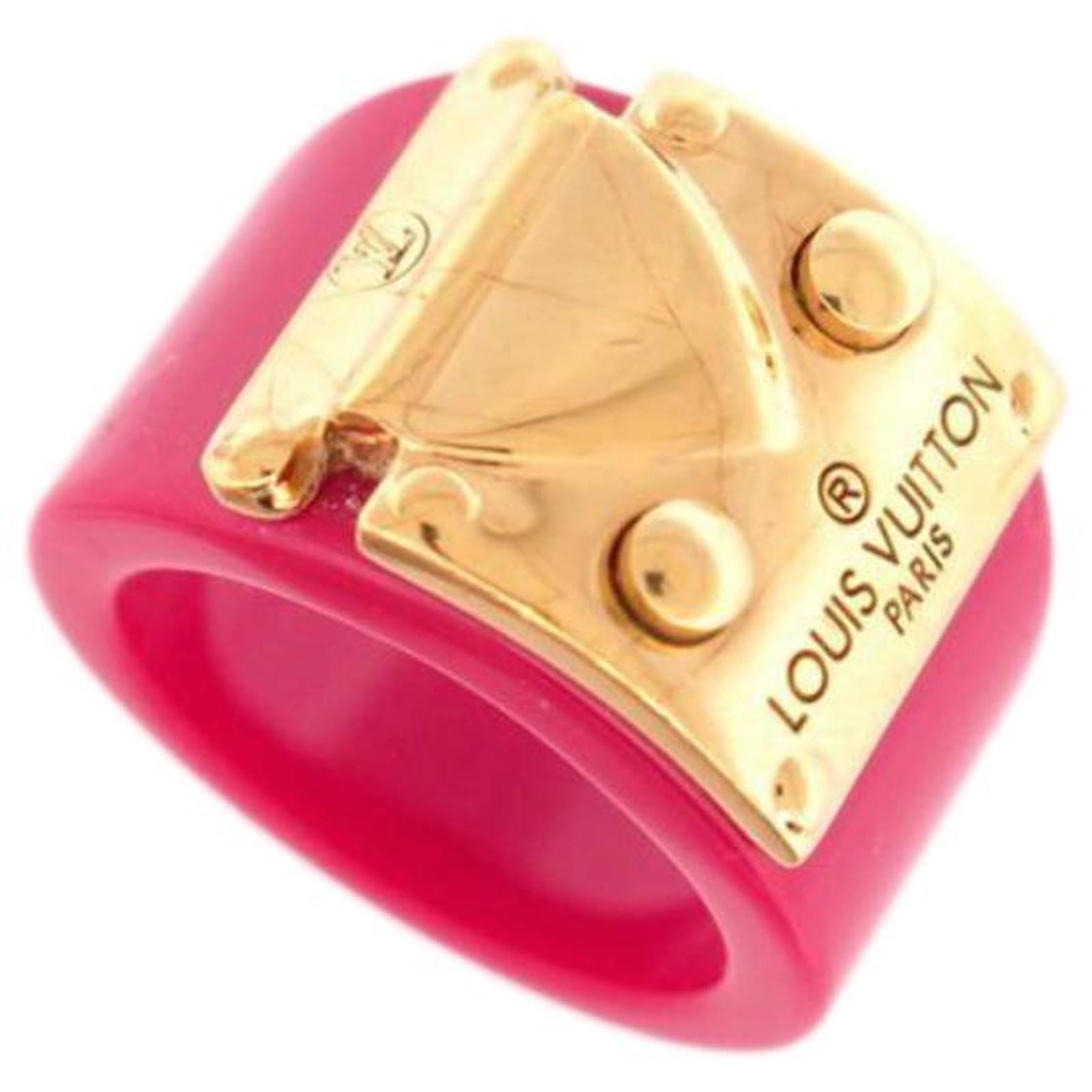 LOUIS VUITTON LOCK ME M RING66832 taille 53 IN PINK RESIN AND