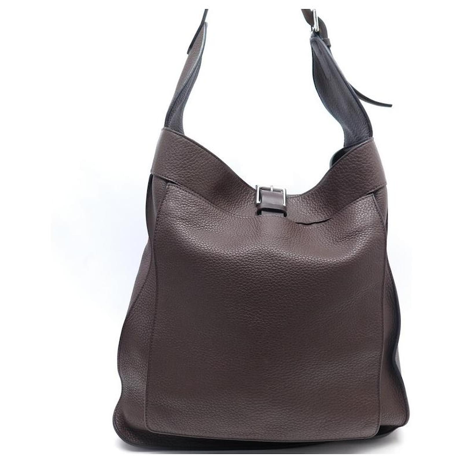 Marwari leather handbag Hermès Brown in Leather - 38076239