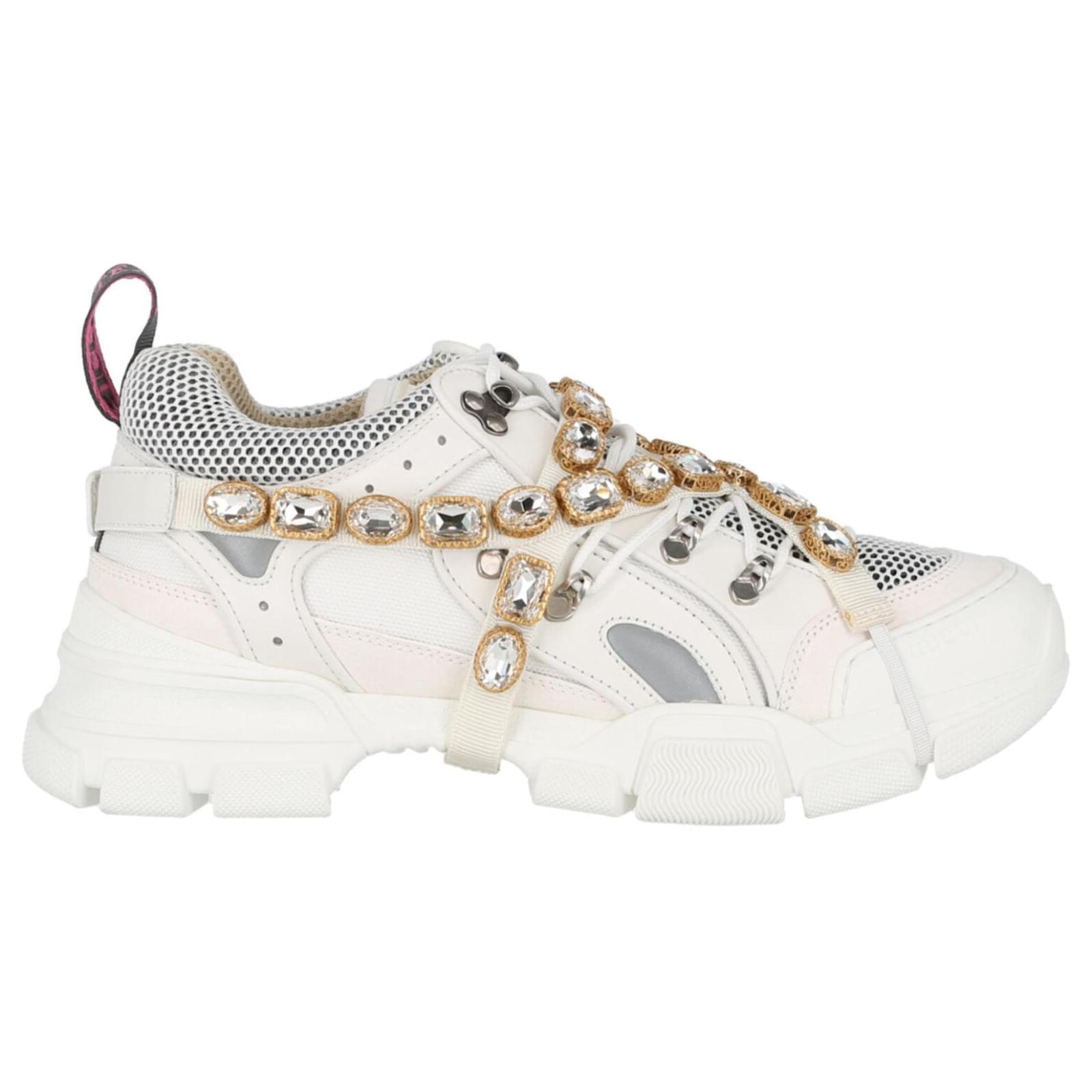 Gucci Flashtrek Chunky Leather Sneakers White ref.685381 - Joli Closet