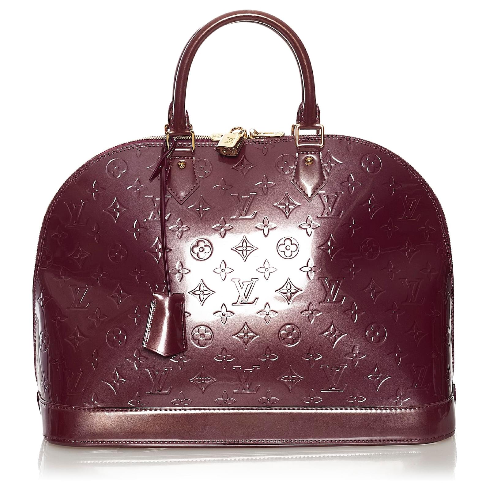 Louis Vuitton Red Vernis Alma GM Dark red Leather Patent leather