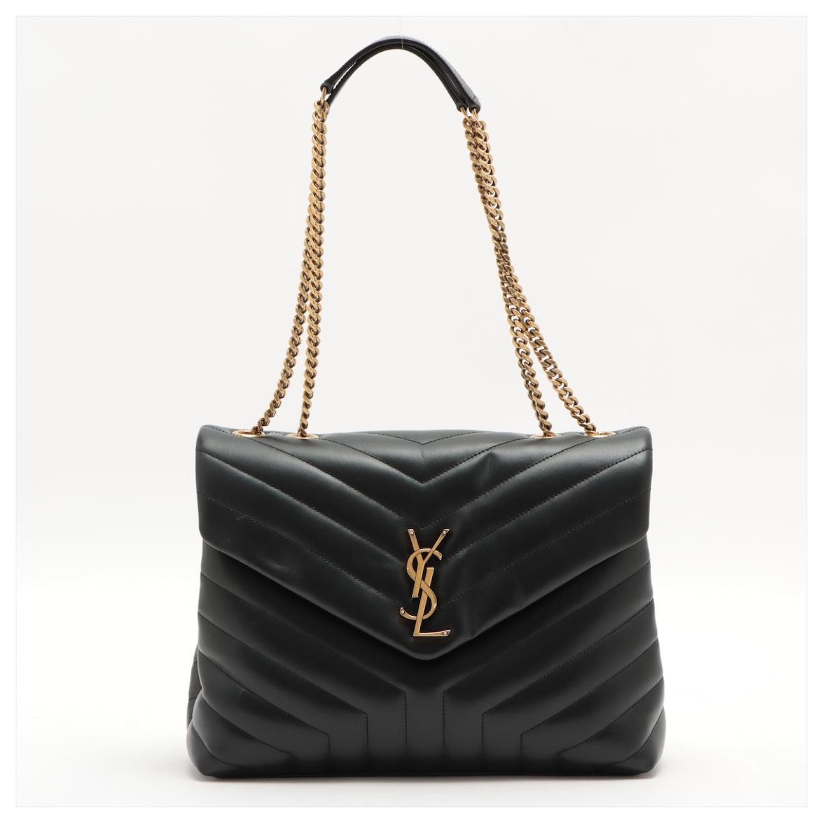 ysl loulou medium in quilted y leather black