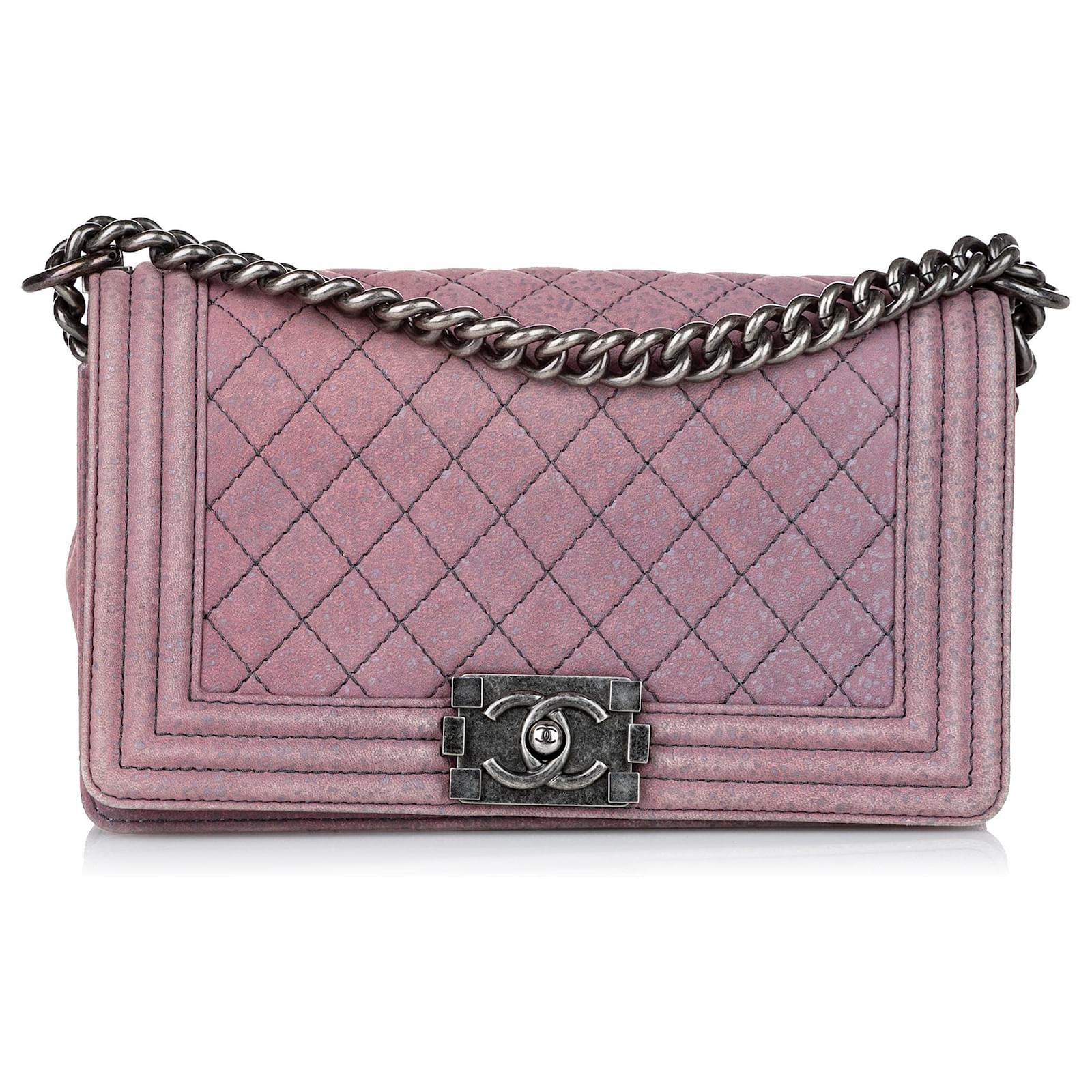 Chanel Purple Medium Boy Suede Leather Flap Bag ref.686624 - Joli Closet