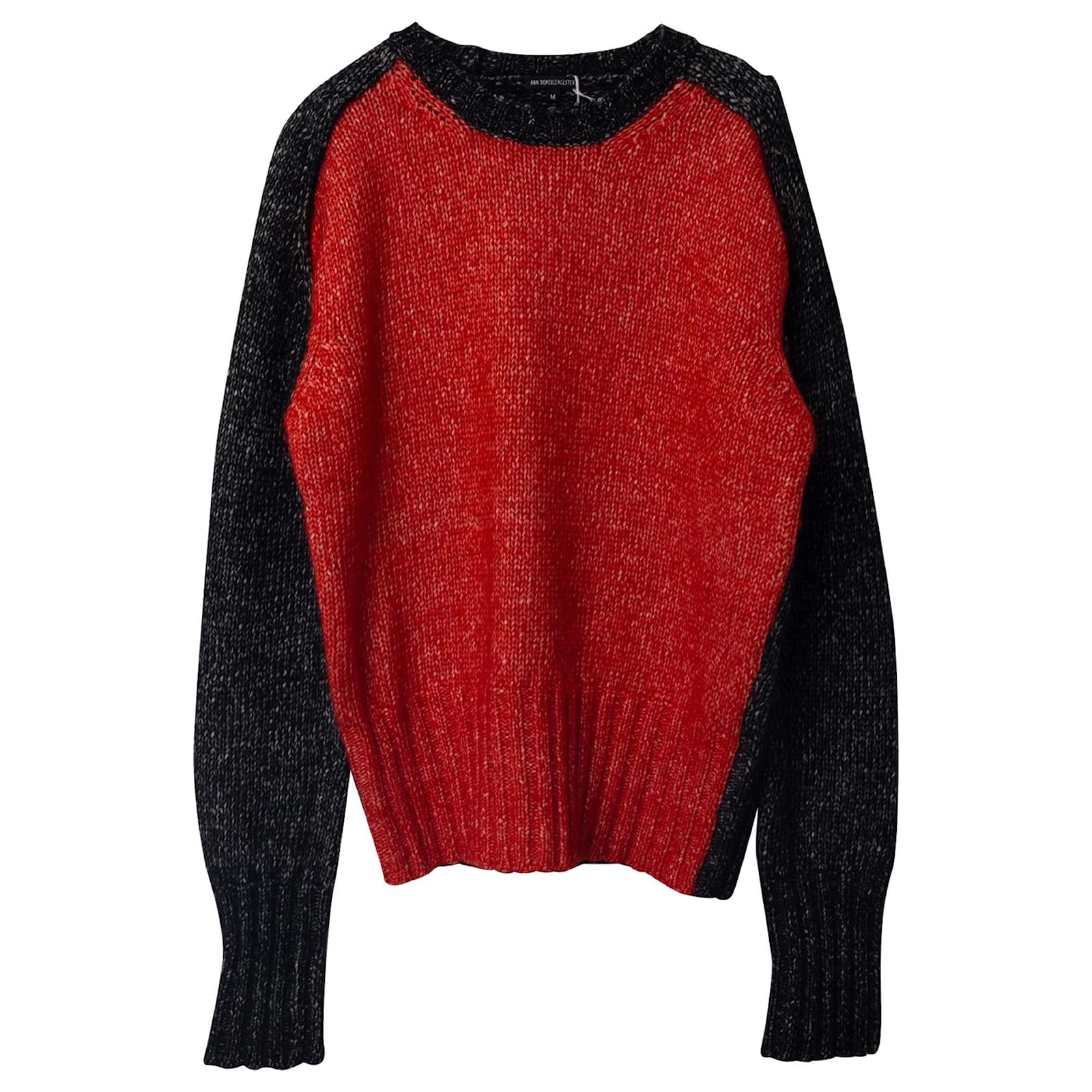 Ann Demeulemeester Crewneck Sweater in Red Cotton ref.687193