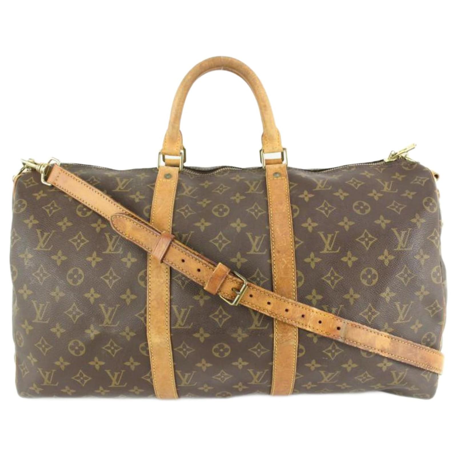 Louis Vuitton Monogram Keepall Bandouliere 50 Duffle Bag with