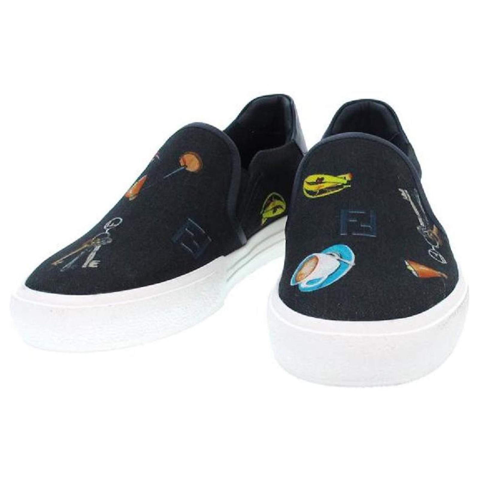 Fendi Slip-ons Navy blue Cloth Joli Closet