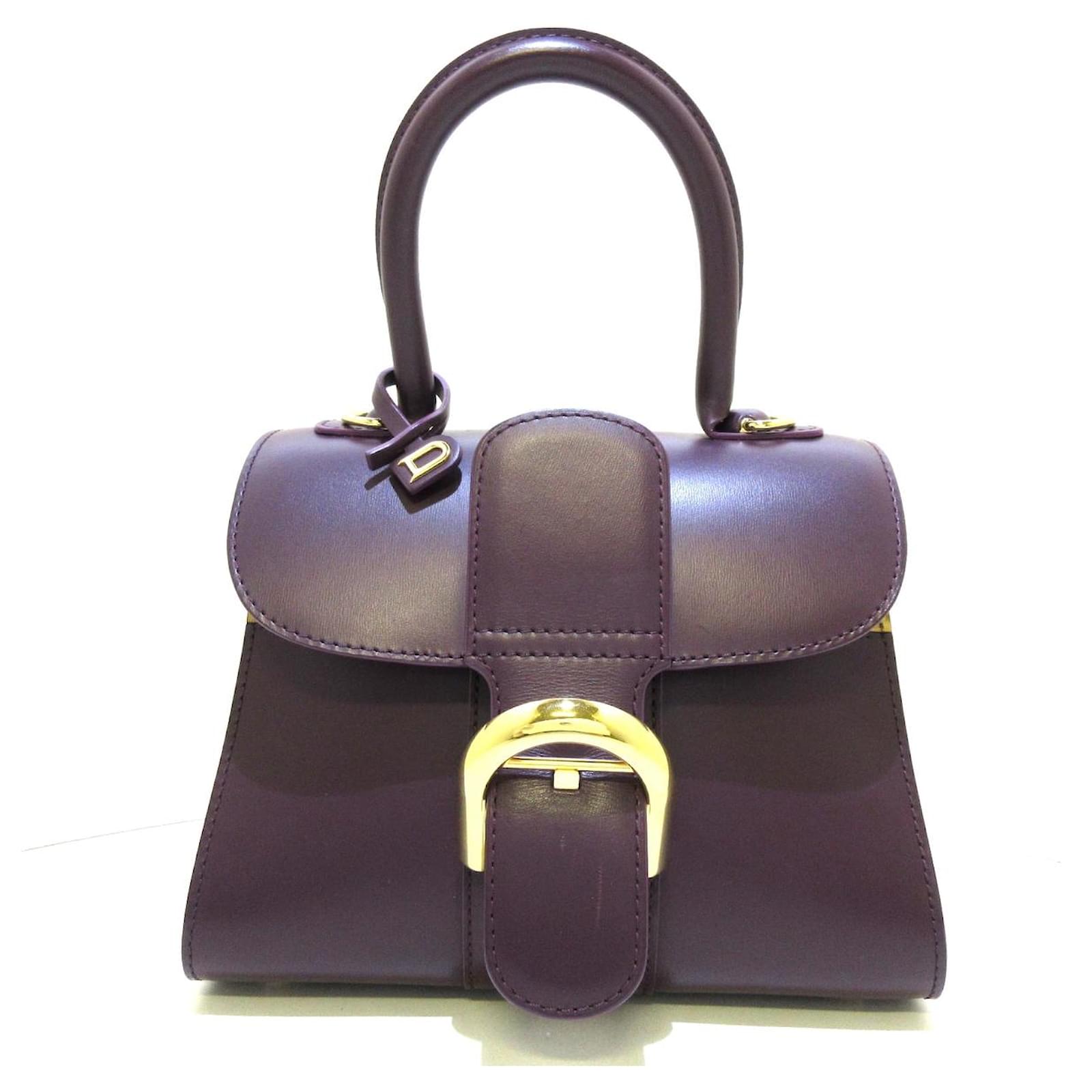 Delvaux - Authenticated Brillant Handbag - Pony-Style Calfskin Purple Plain for Women, Very Good Condition