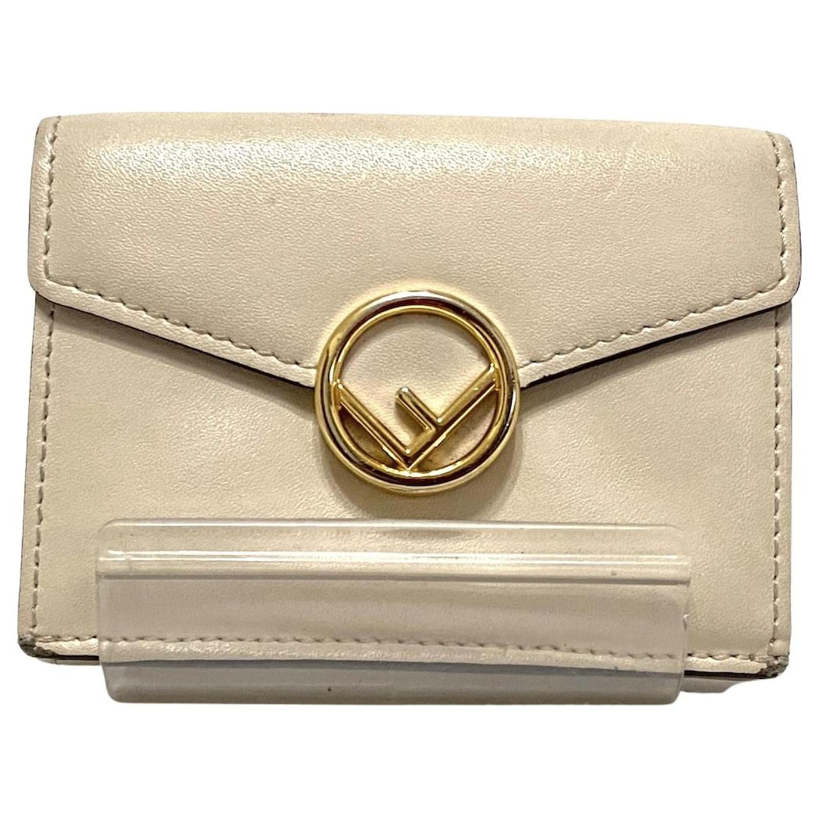 Micro Trifold - Golden leather wallet