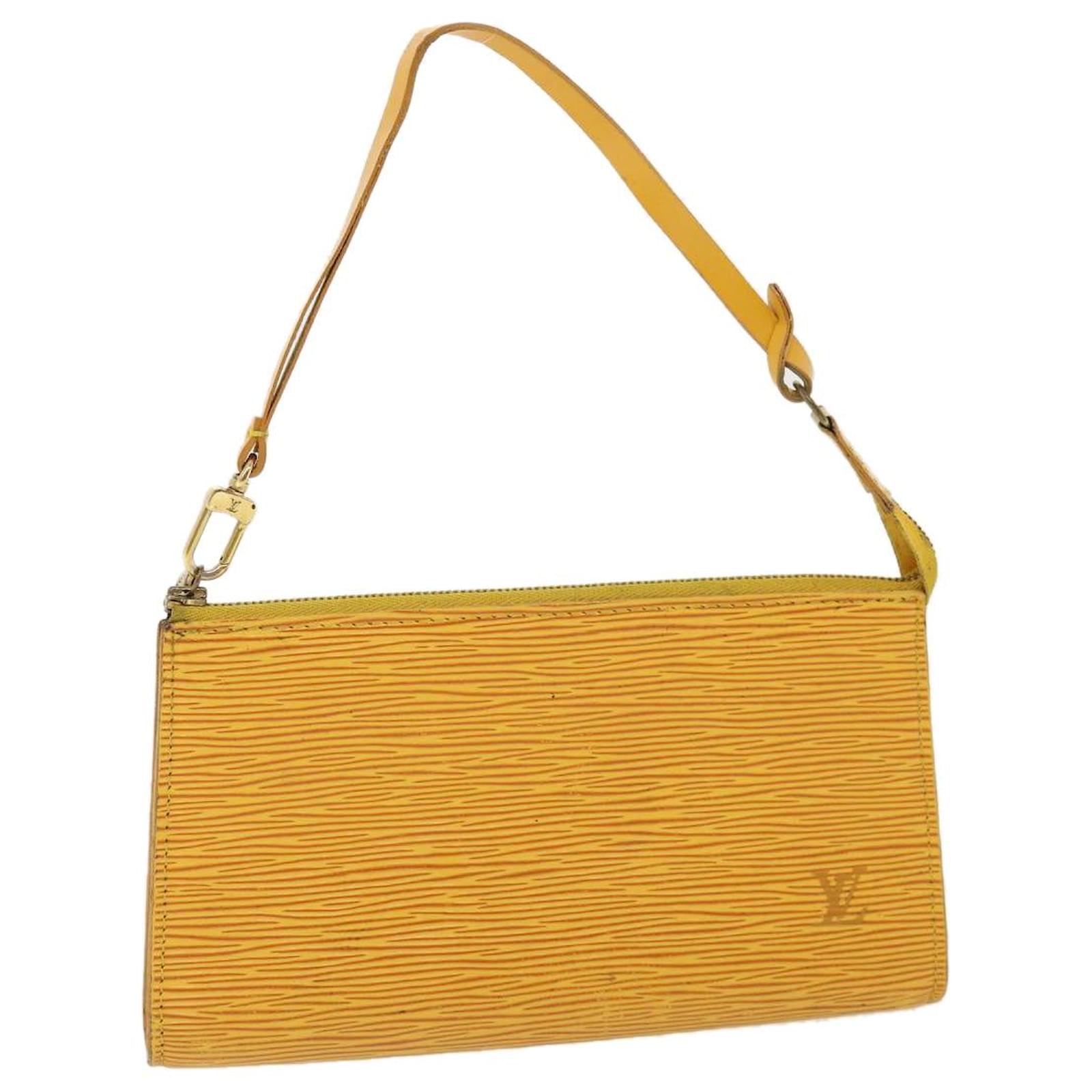 Louis Vuitton, Louis Vuitton Yellow Epi Leather Pochette Wristlet