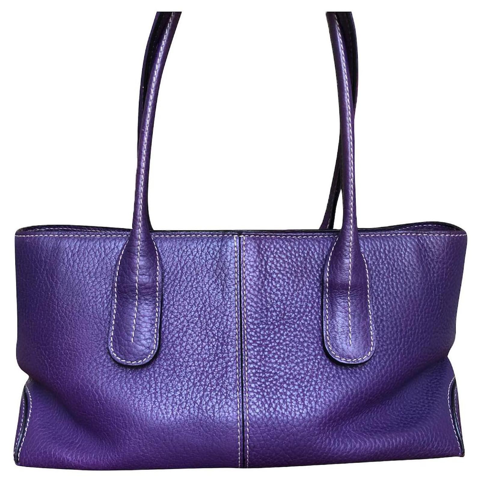 Tods purple leather handbag purchases