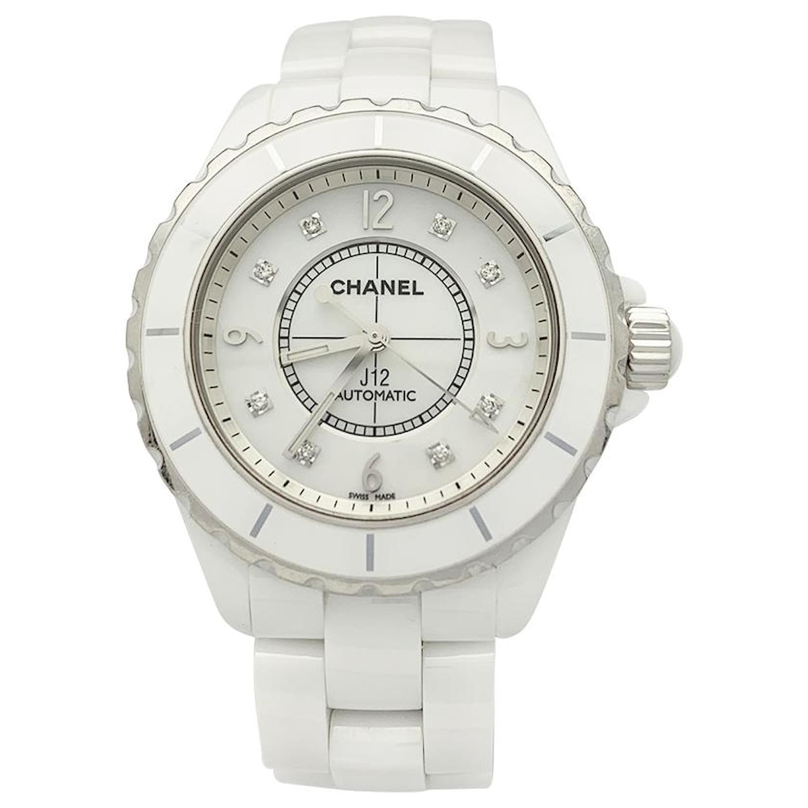Automatic Chanel watch, J12, white ceramic. Steel ref.689619