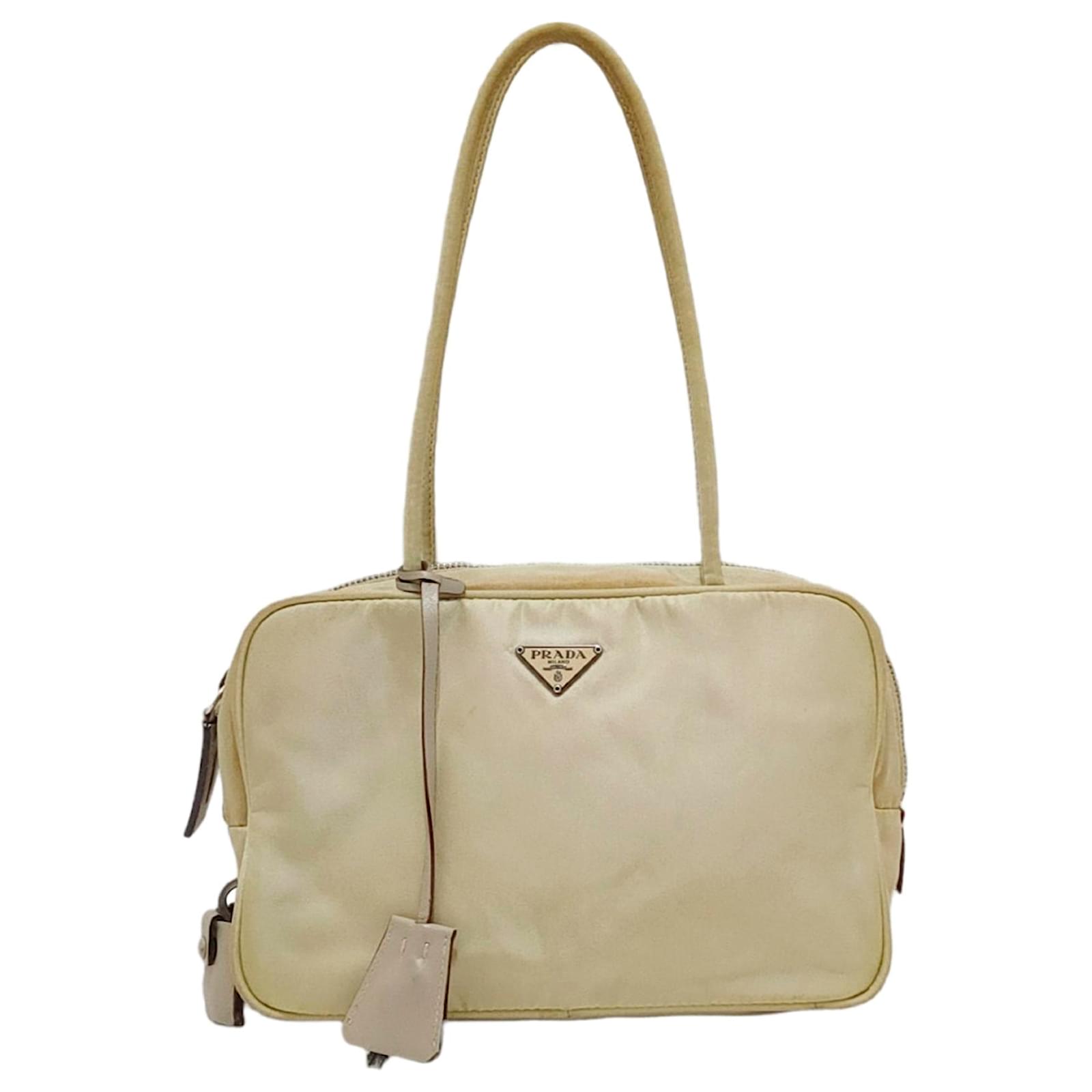 Prada Brown Tessuto Shoulder Bag Beige Nylon Cloth ref.689768