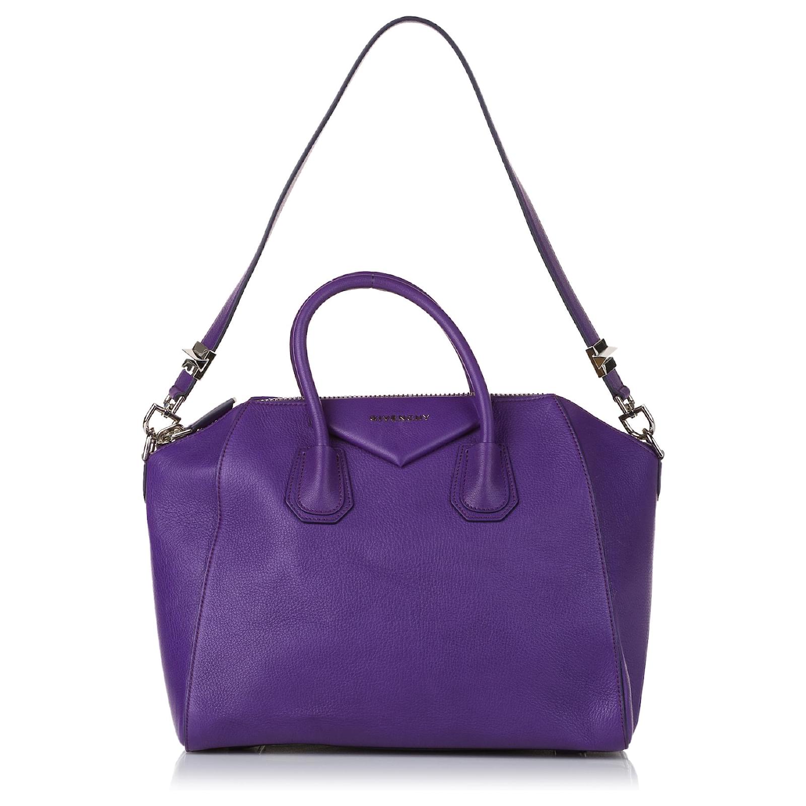 Givenchy Antigona Mini Leather Shoulder Bag in Purple