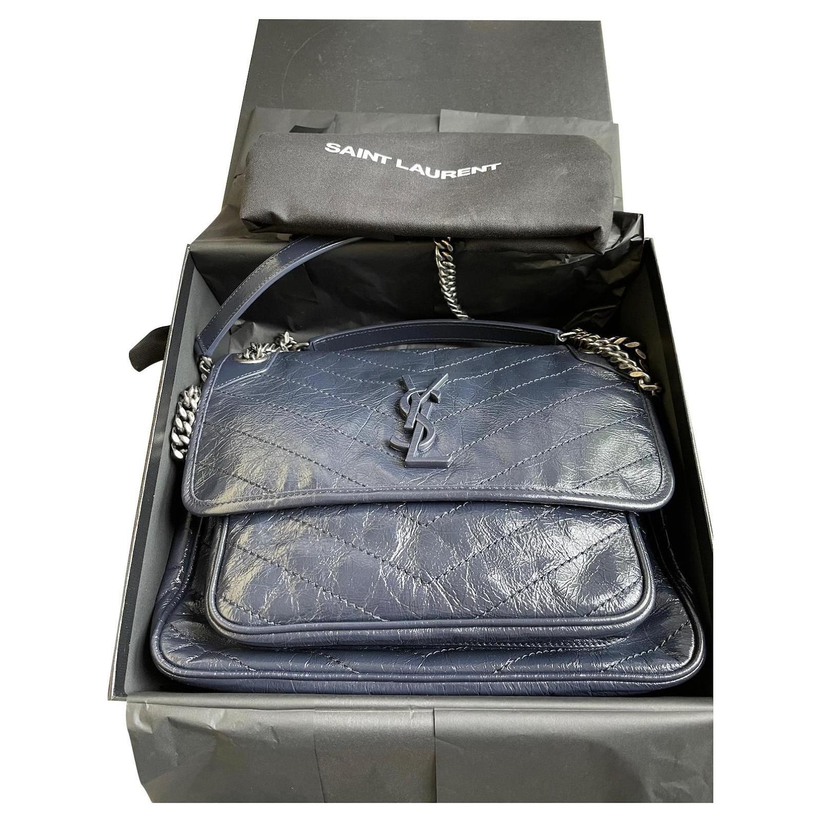 Saint Laurent Borse Vernice Blu Saint Laurent NIKI Blu Navy Pelle