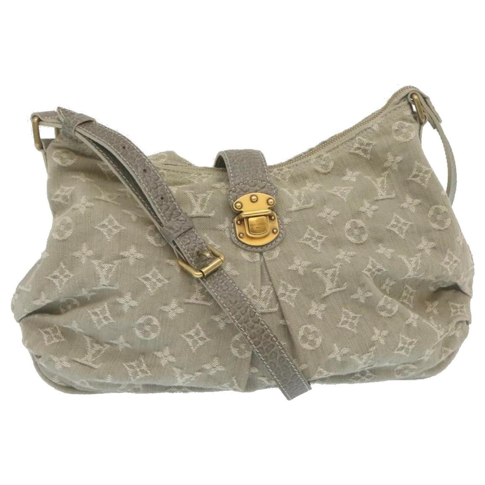 LOUIS VUITTON Slightly Shoulder Bag M95834 Monogram denim canvas Gray Used  LV