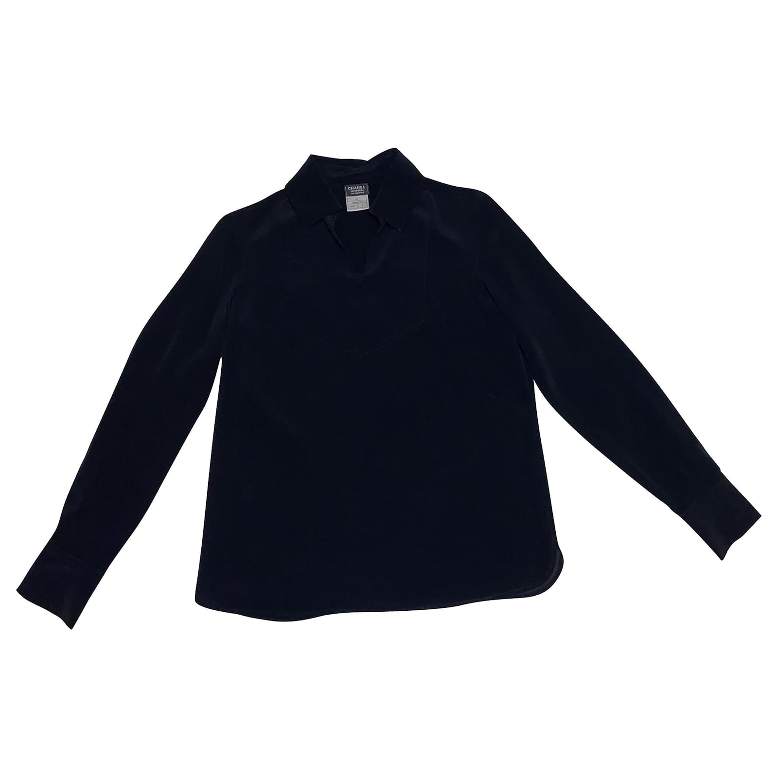 Cambon Chanel Tops Navy blue Polyester Acetate ref.690199 - Joli Closet
