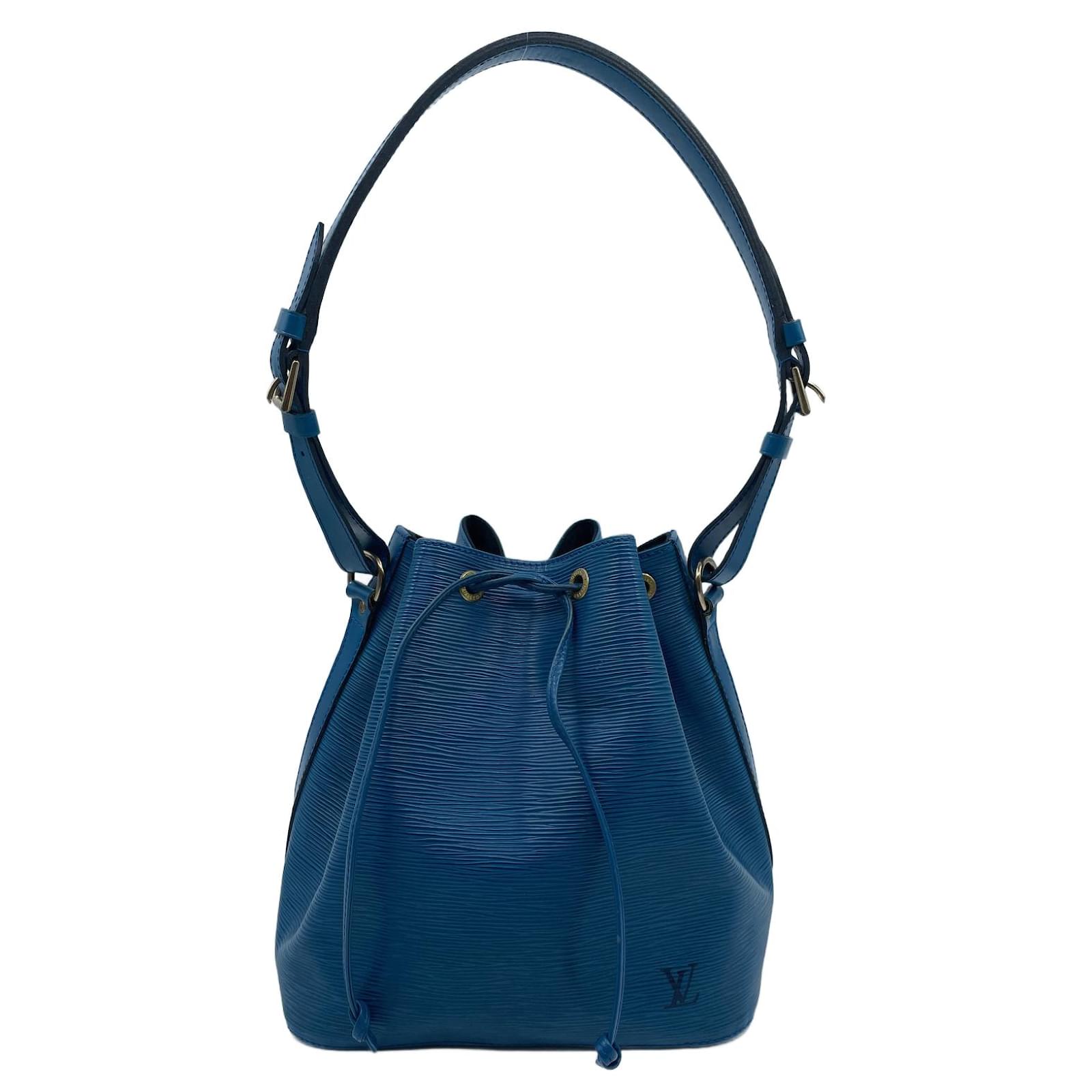 Blue Epi Leather Louis Vuitton Petit Noe Brown Cloth ref.969562