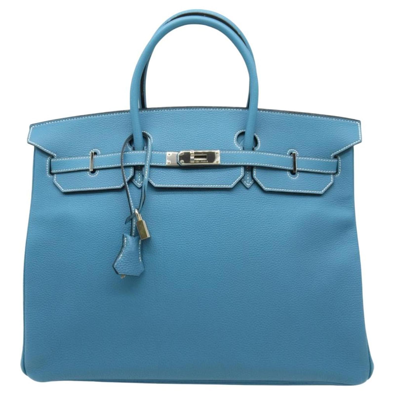 Hermès HERMES BIRKIN 40 Blue Leather ref.690780 - Joli Closet