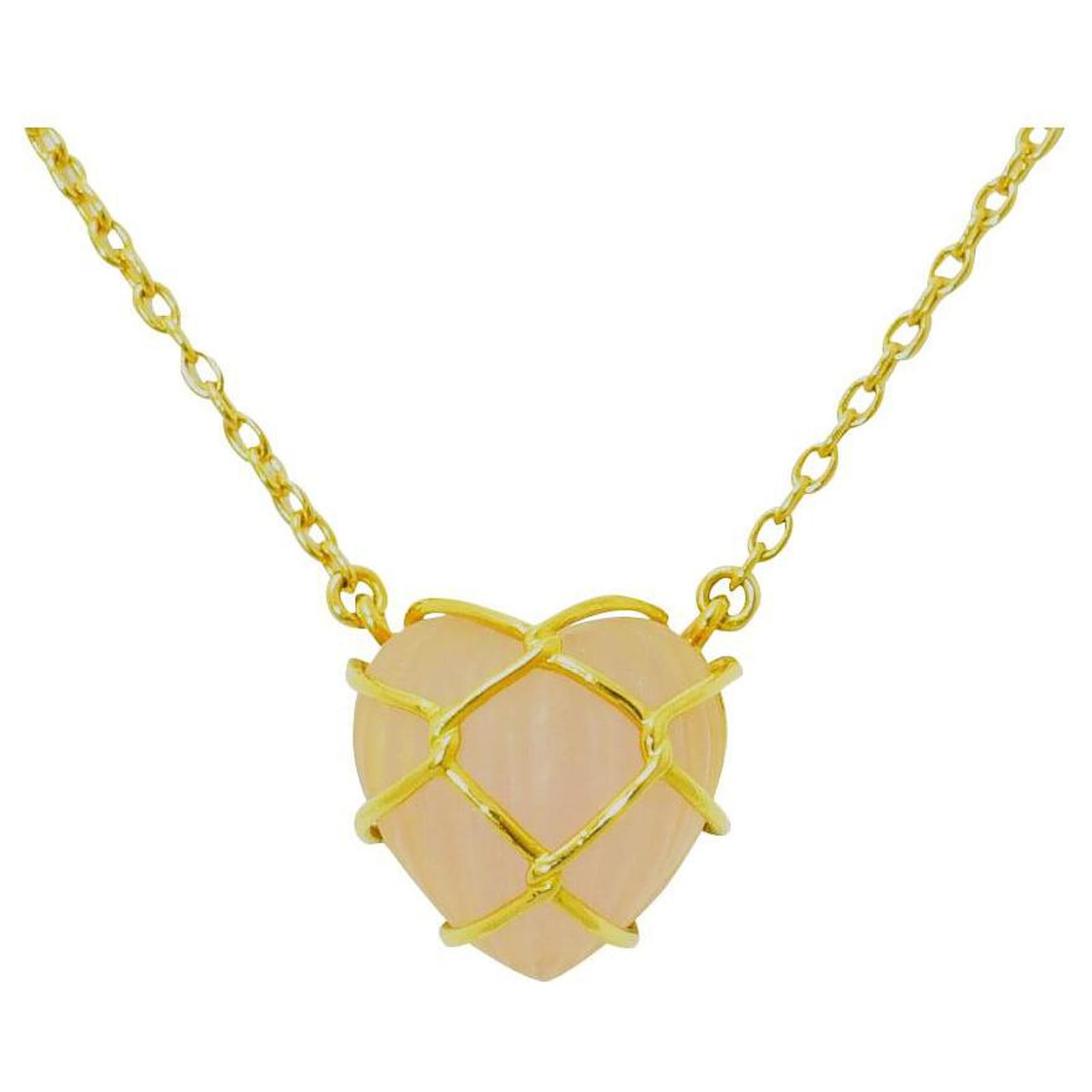 Christian Dior Heart-Pendant Necklace Golden Gold-plated ref