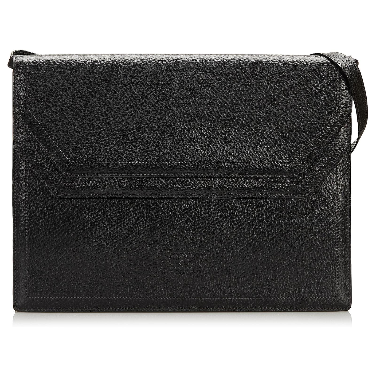 Loewe Black Leather Business Bag Pony-style calfskin ref.691439 - Joli ...