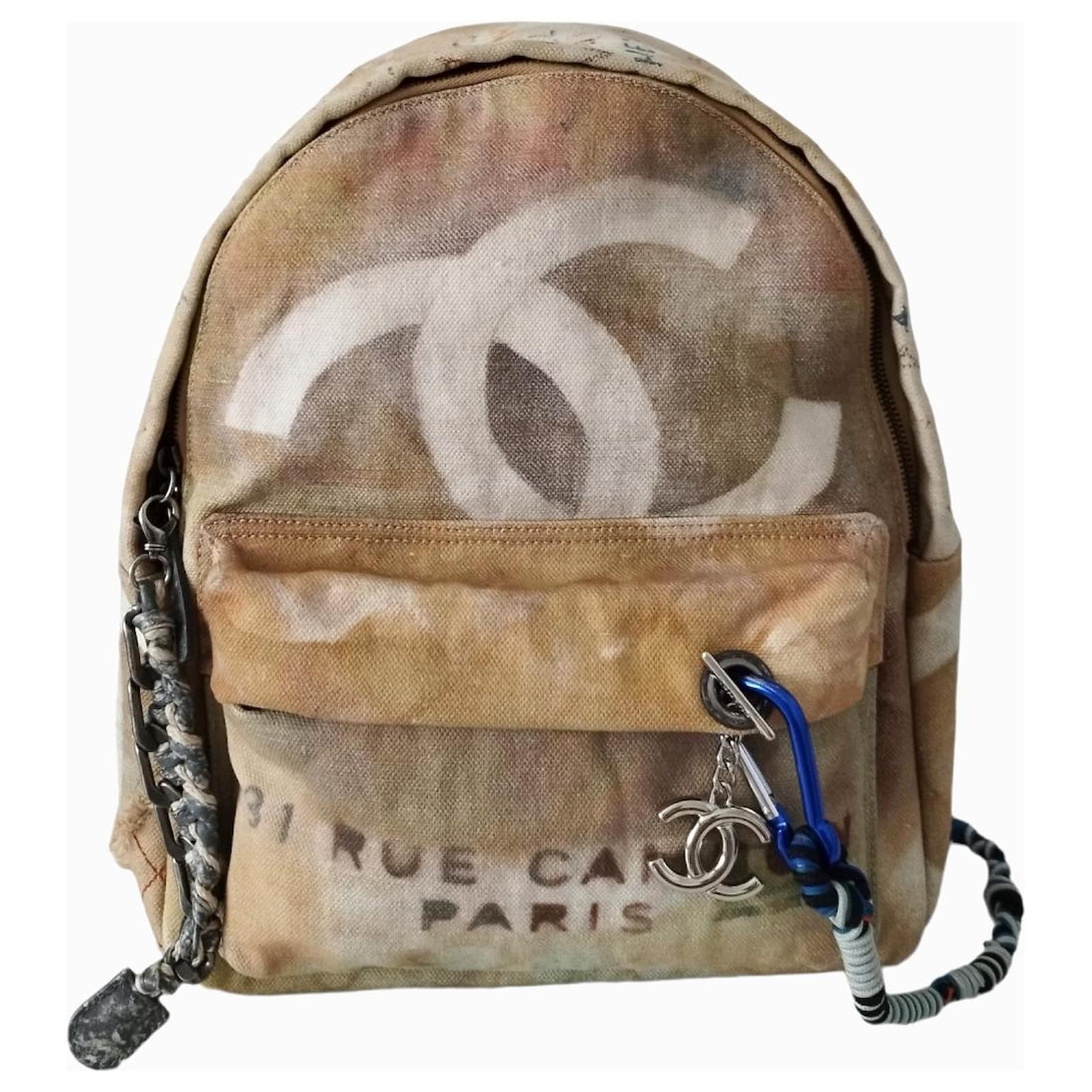 Handbags Chanel Chanel 2014 Art School Grey Multi Canvas Backpack