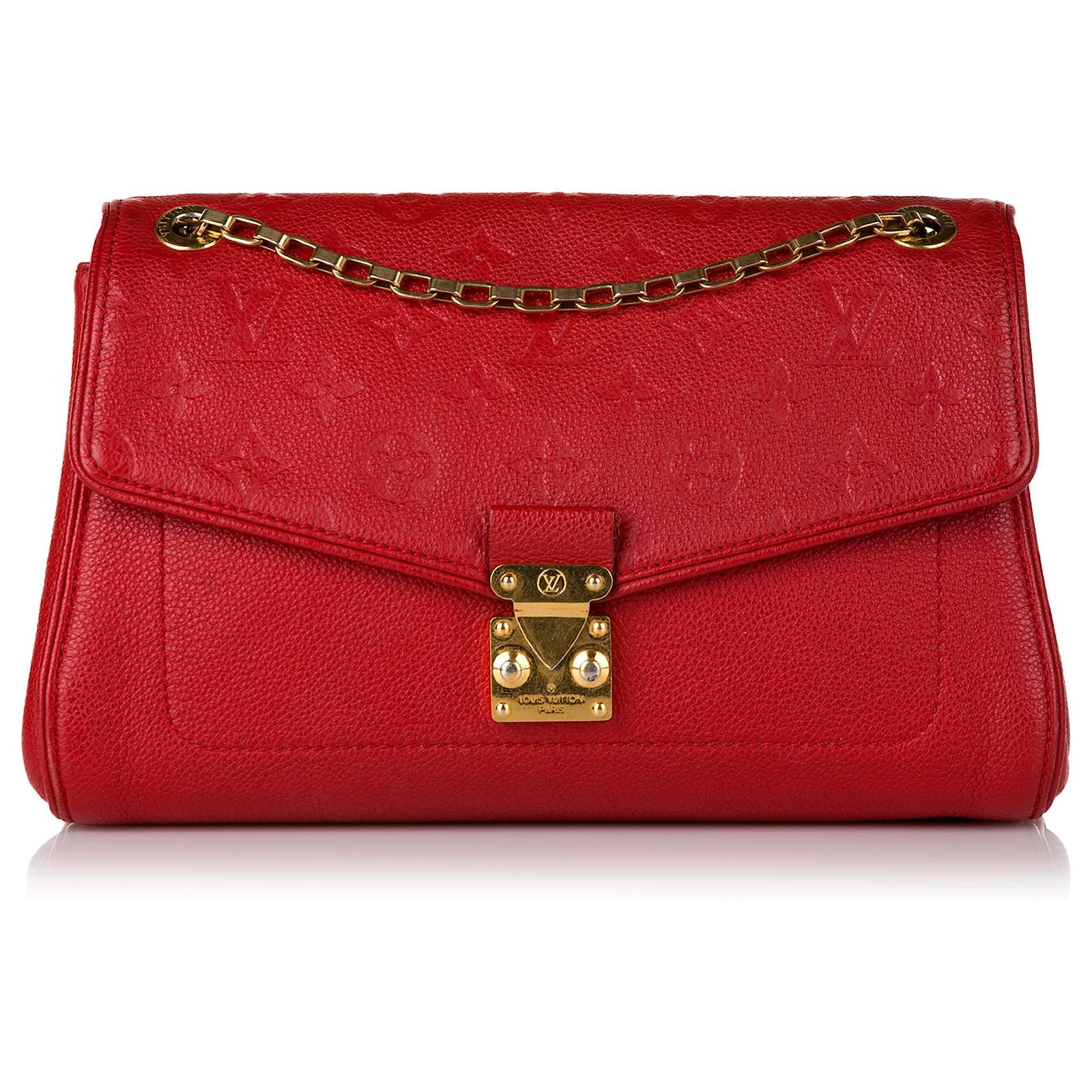 Louis Vuitton Saint Germain Handbag Monogram Empreinte Leather PM Red