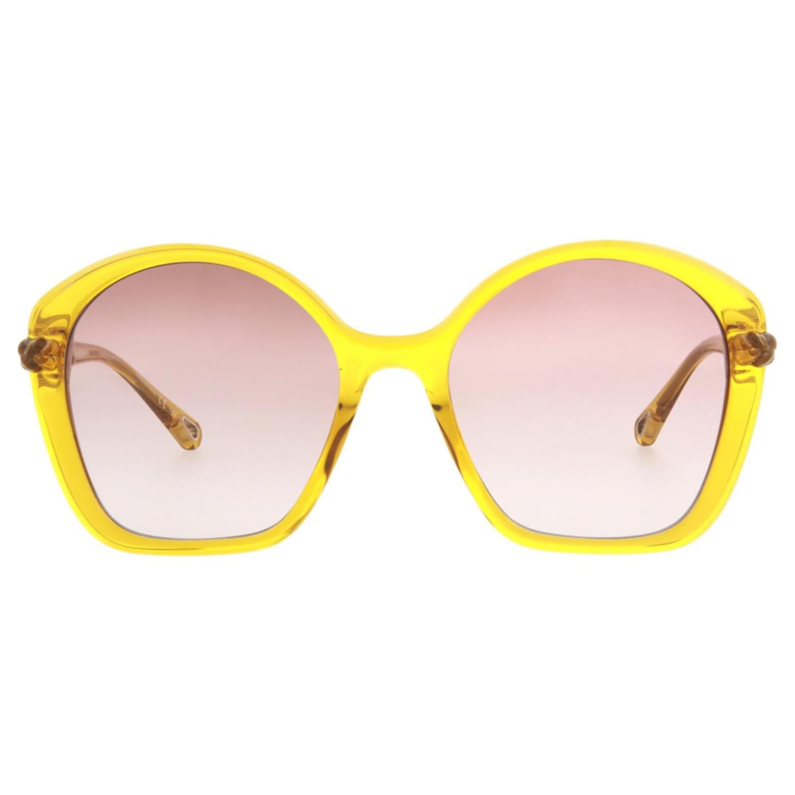 Chloé Rectangle-Frame Bio Injection Sunglasses Yellow ref.693089 - Joli ...