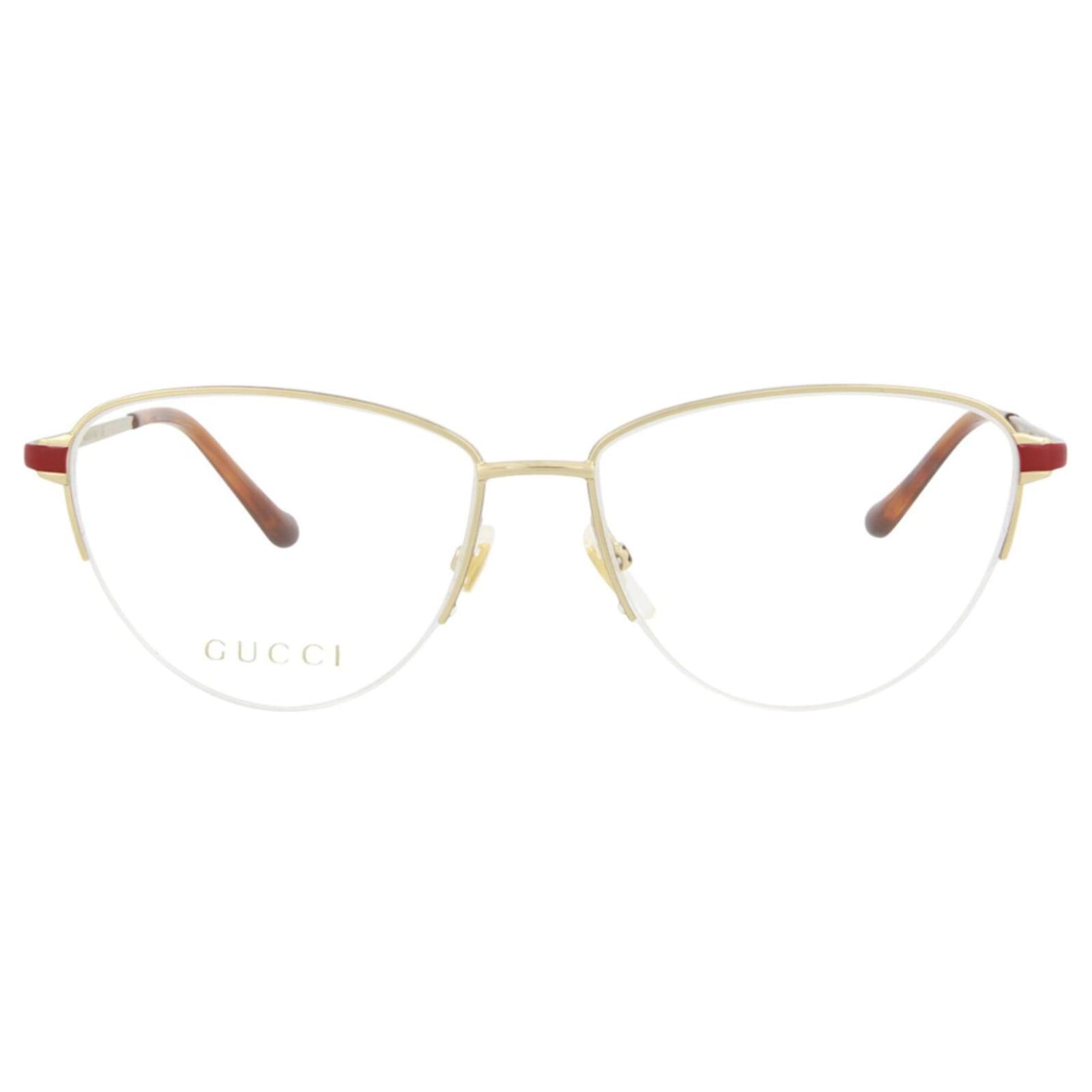 Montature da vista in metallo con montatura Gucci Cat Eye D'oro