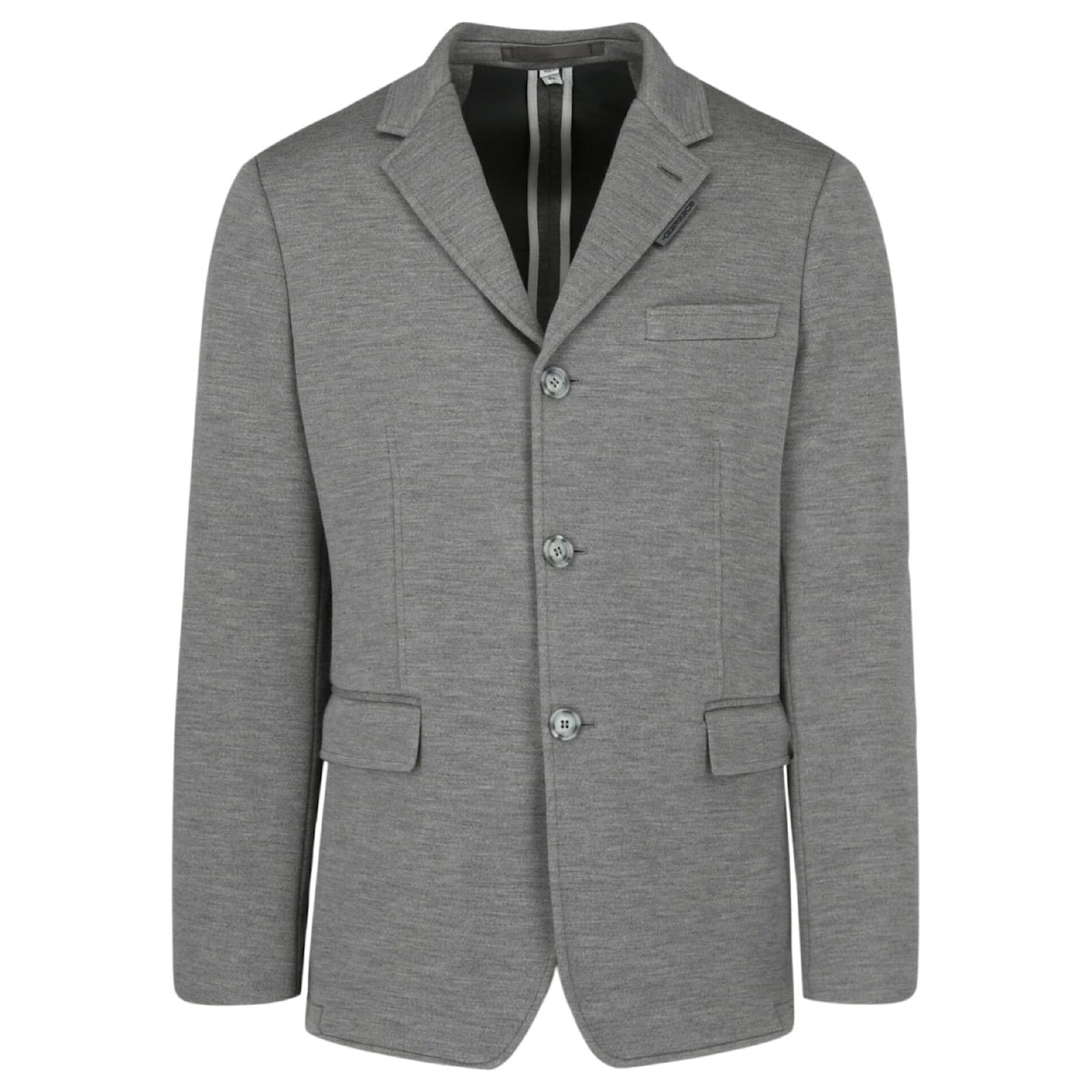 Burberry Single-Breasted Wool Blazer Grey ref.693270 - Joli Closet