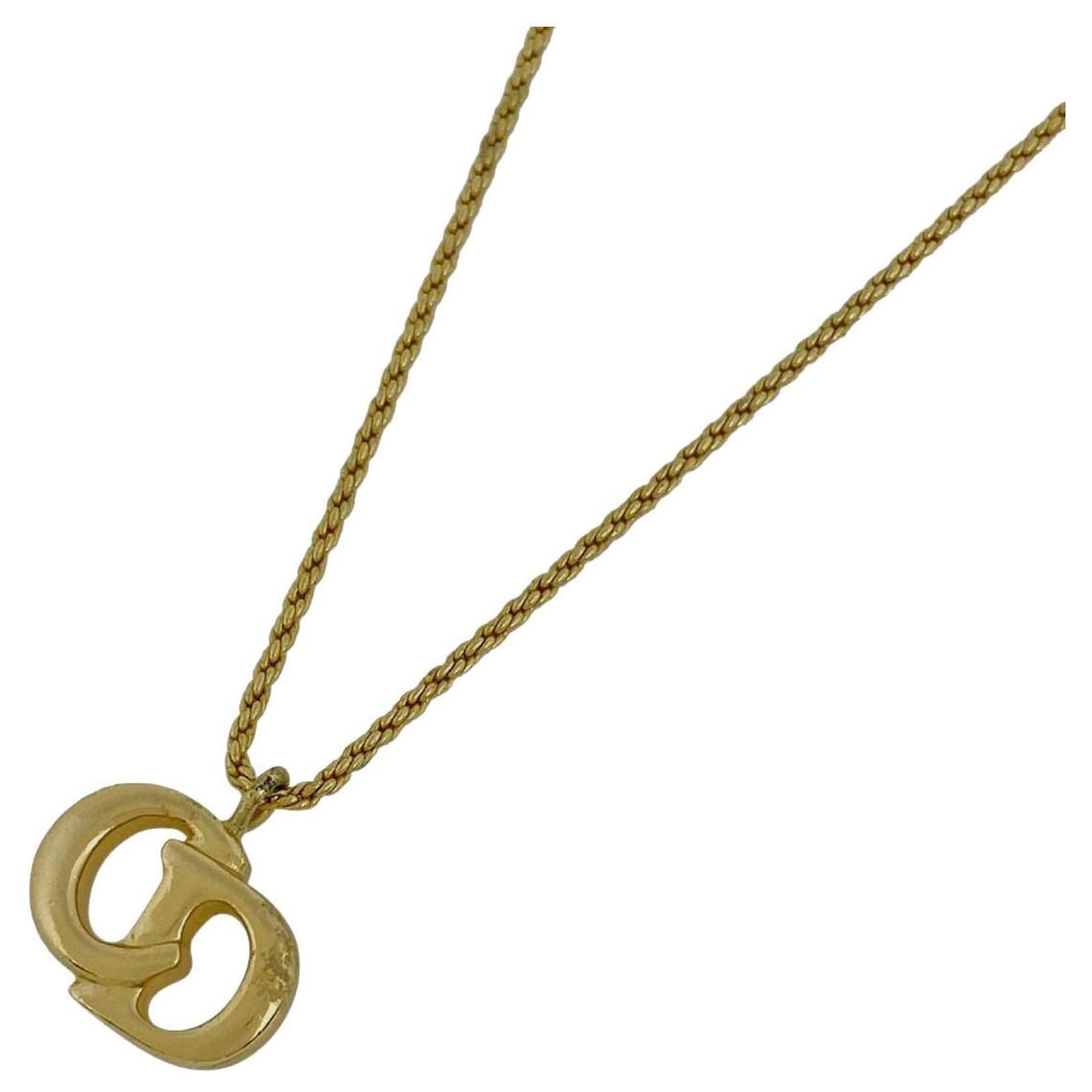 Christian Dior CD-Logo Necklace Golden Gold-plated ref.695816