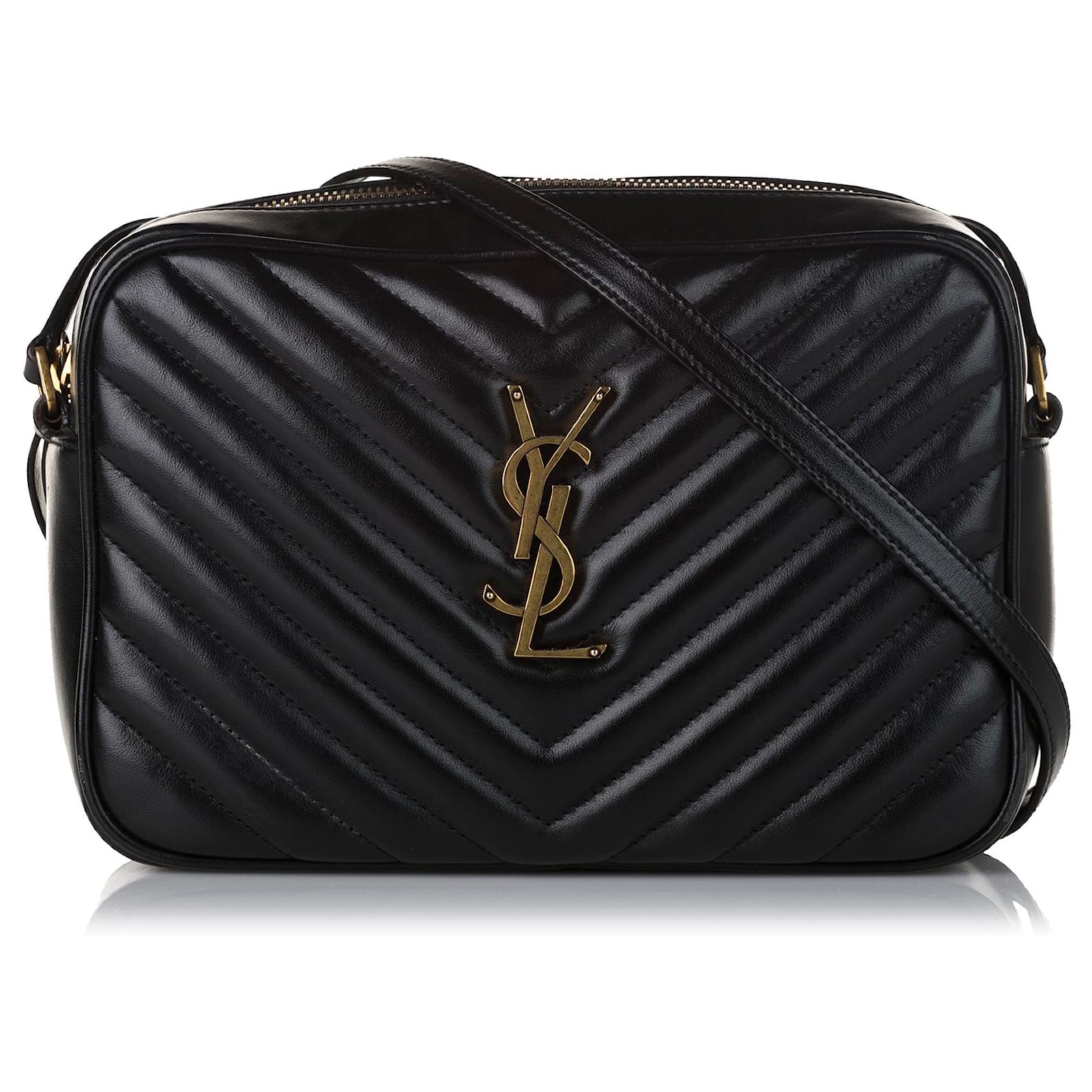 Yves Saint Laurent YSL Black Lou Camera Bag Leather ref.696242