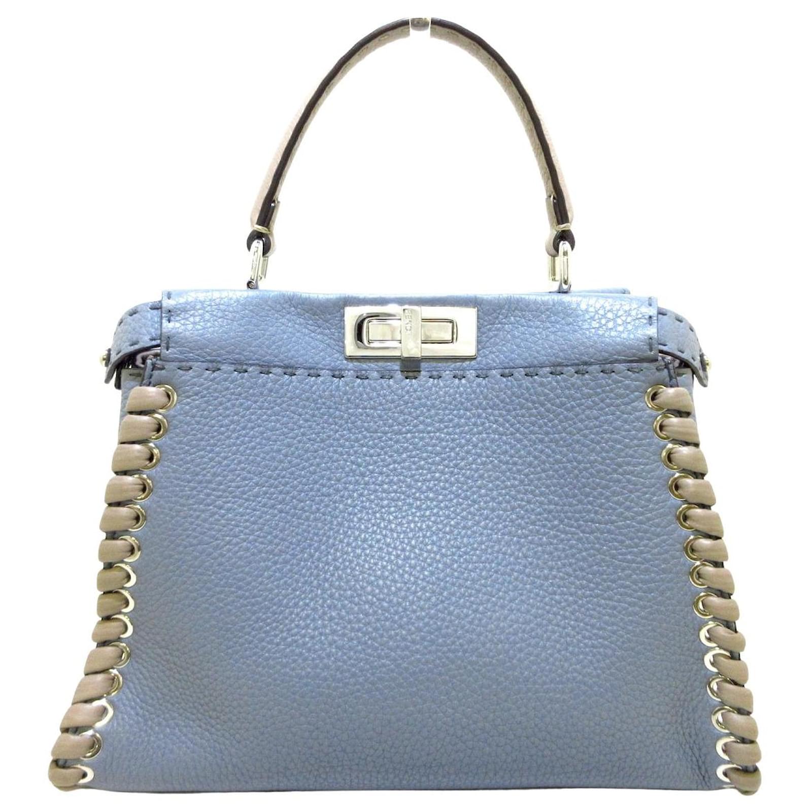 Fendi Peekaboo Light blue Leather ref.696403 - Joli Closet