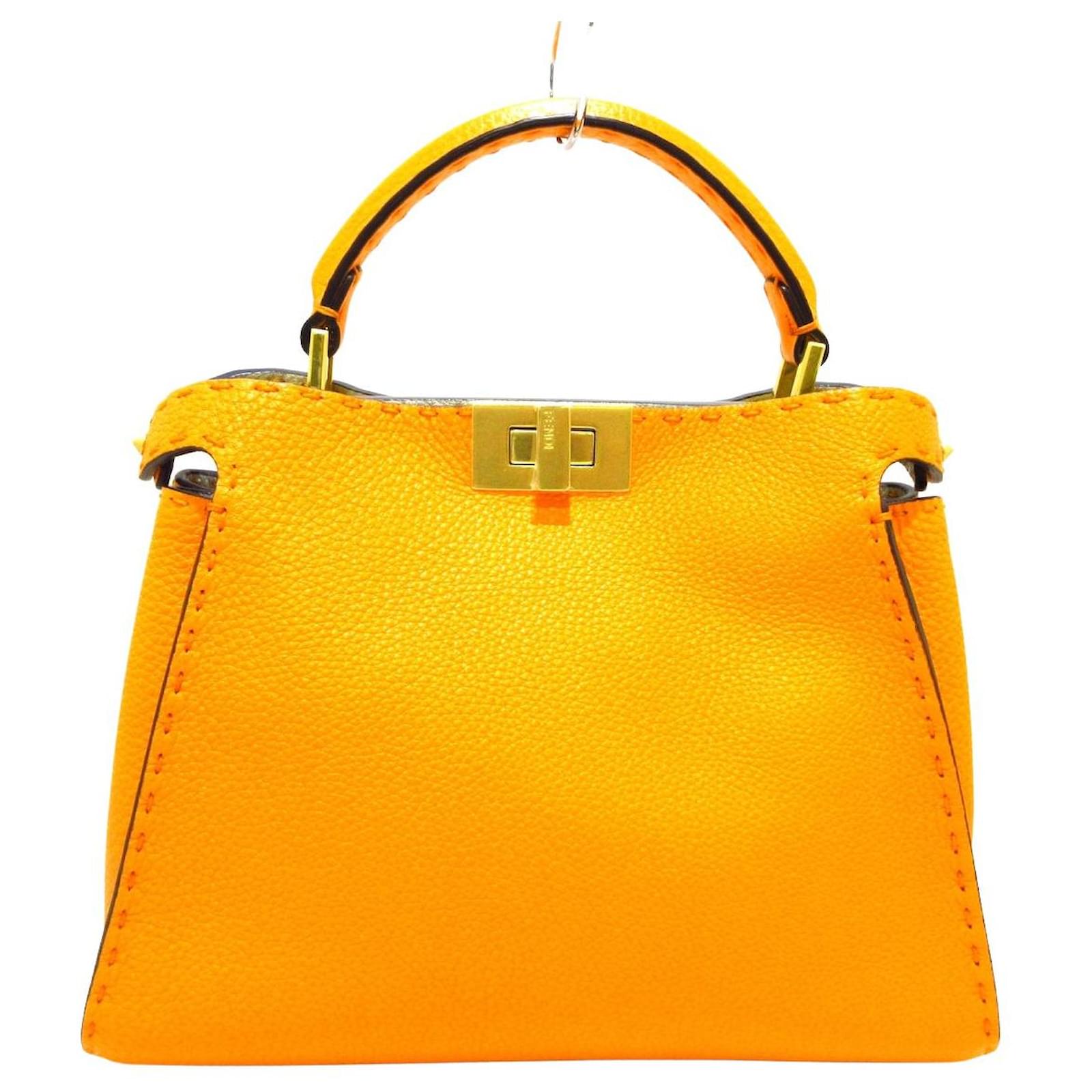 Fendi Peekaboo Orange Leather ref.696668 Joli Closet