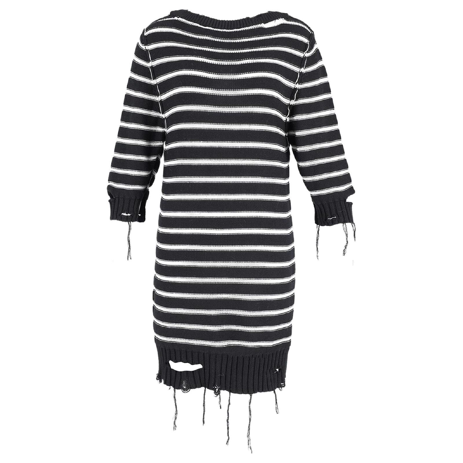 Maison Martin Margiela MM6 Maison Margiela Distressed-effect Striped Knitted  Dress in Black and White Cotton ref.JC697015 (Sold) - Joli Closet