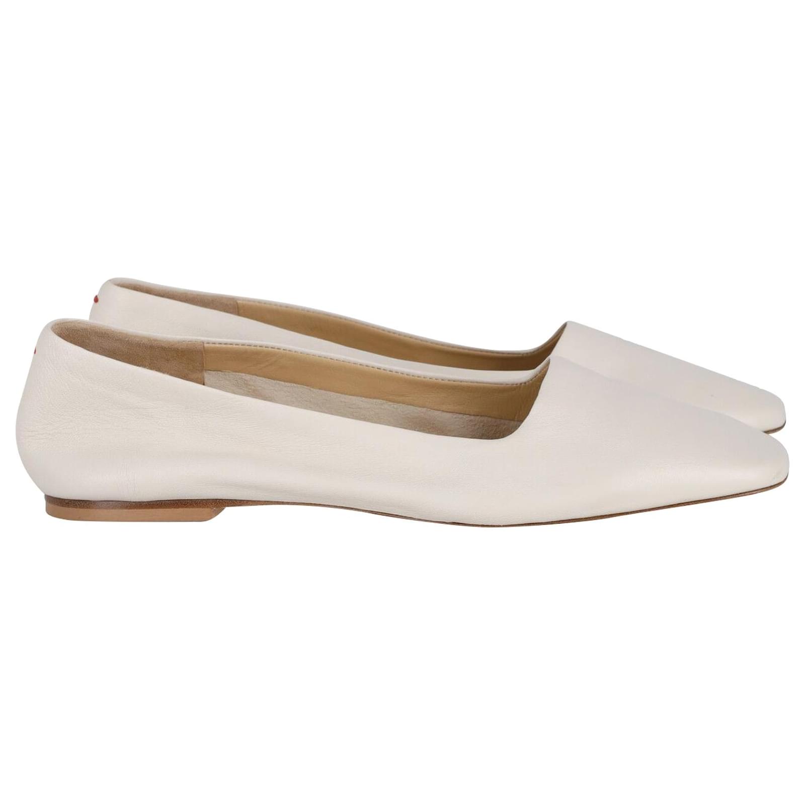 Aeyde Ida Ballet Flats in Cream Nappa Leather White ref.697092 - Joli ...