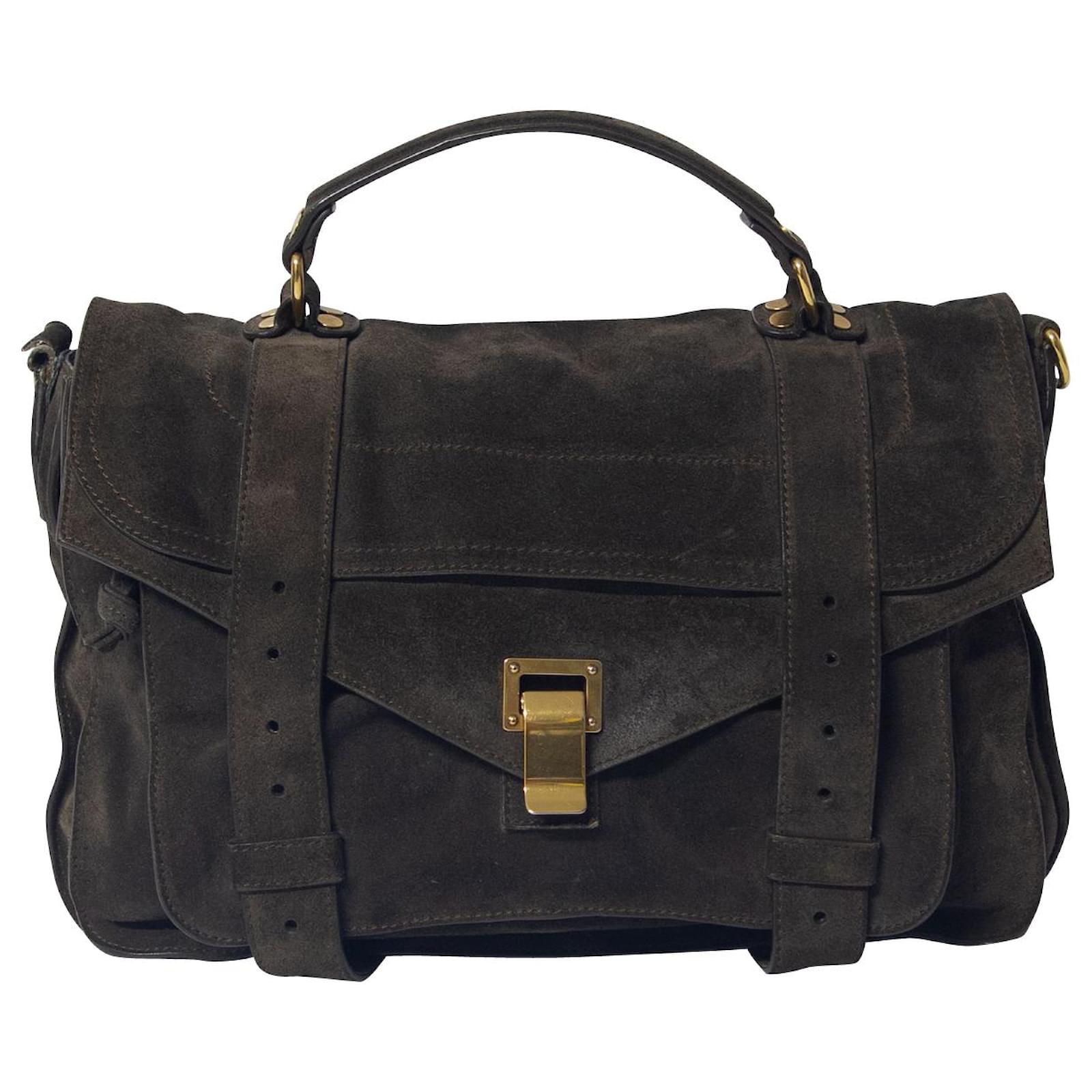 Proenza Schouler PS1 Classic Bag in Dark Brown Suede